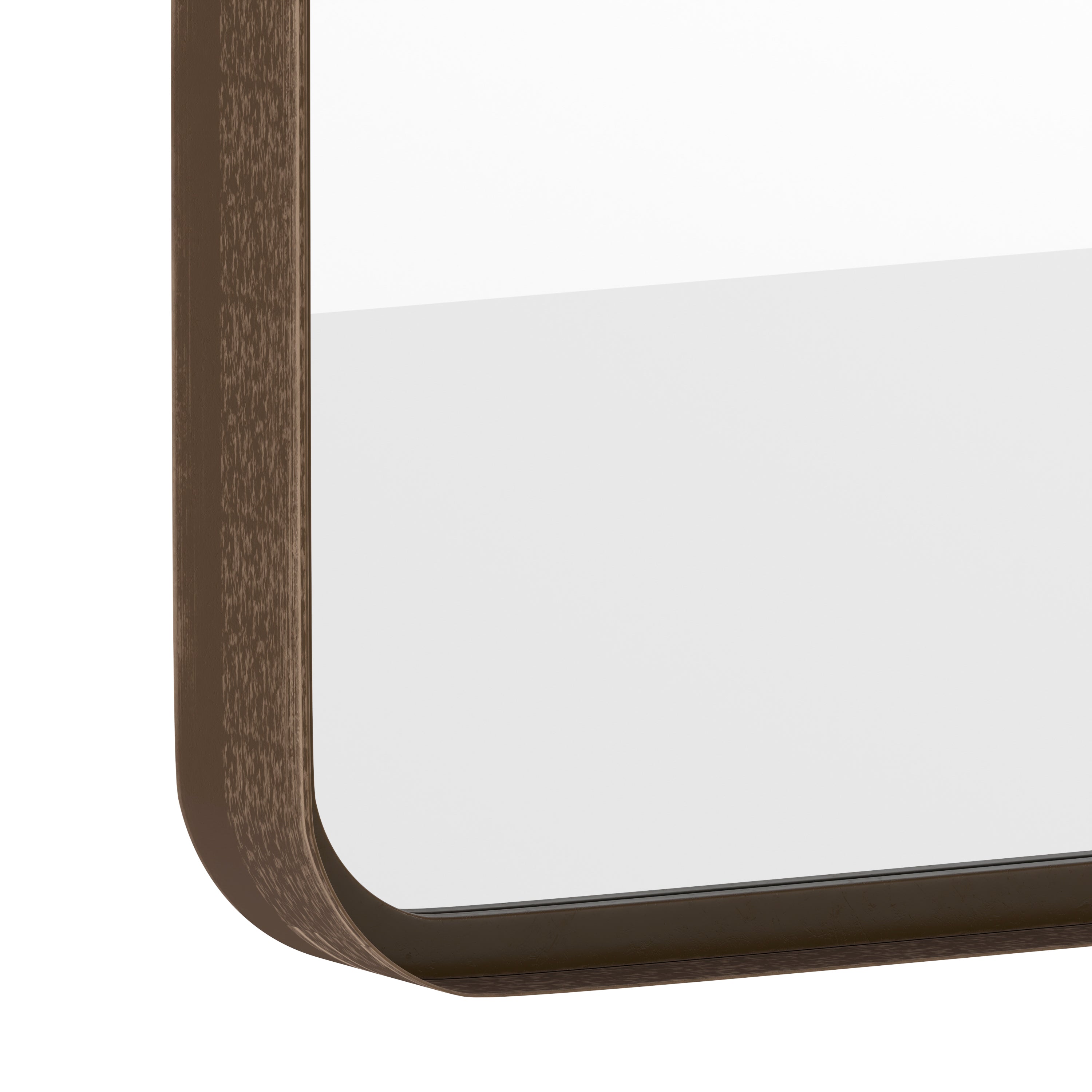 Janinne 20" x 30" Decorative Wall Mirror - Rounded Corners, Bathroom & Living Room Glass Mirror Hangs Horizontal Or Vertical, Brushed Bronze