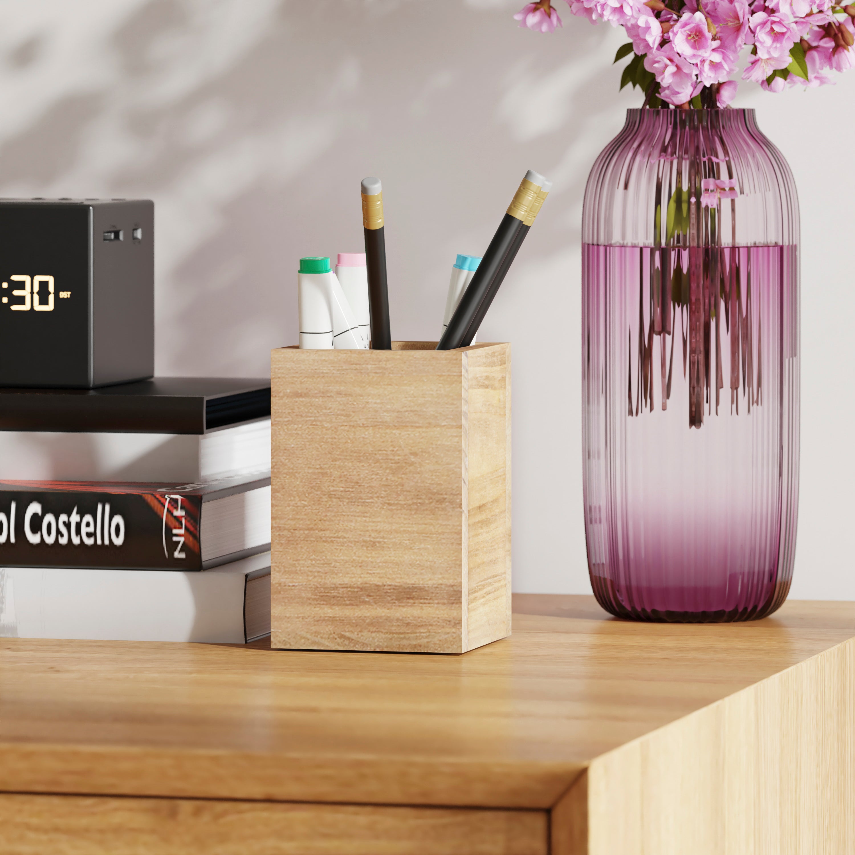 Comerford 3 Piece Wooden Organizer Set For Desktop, Table Top, or Vanity in Rustic Brown