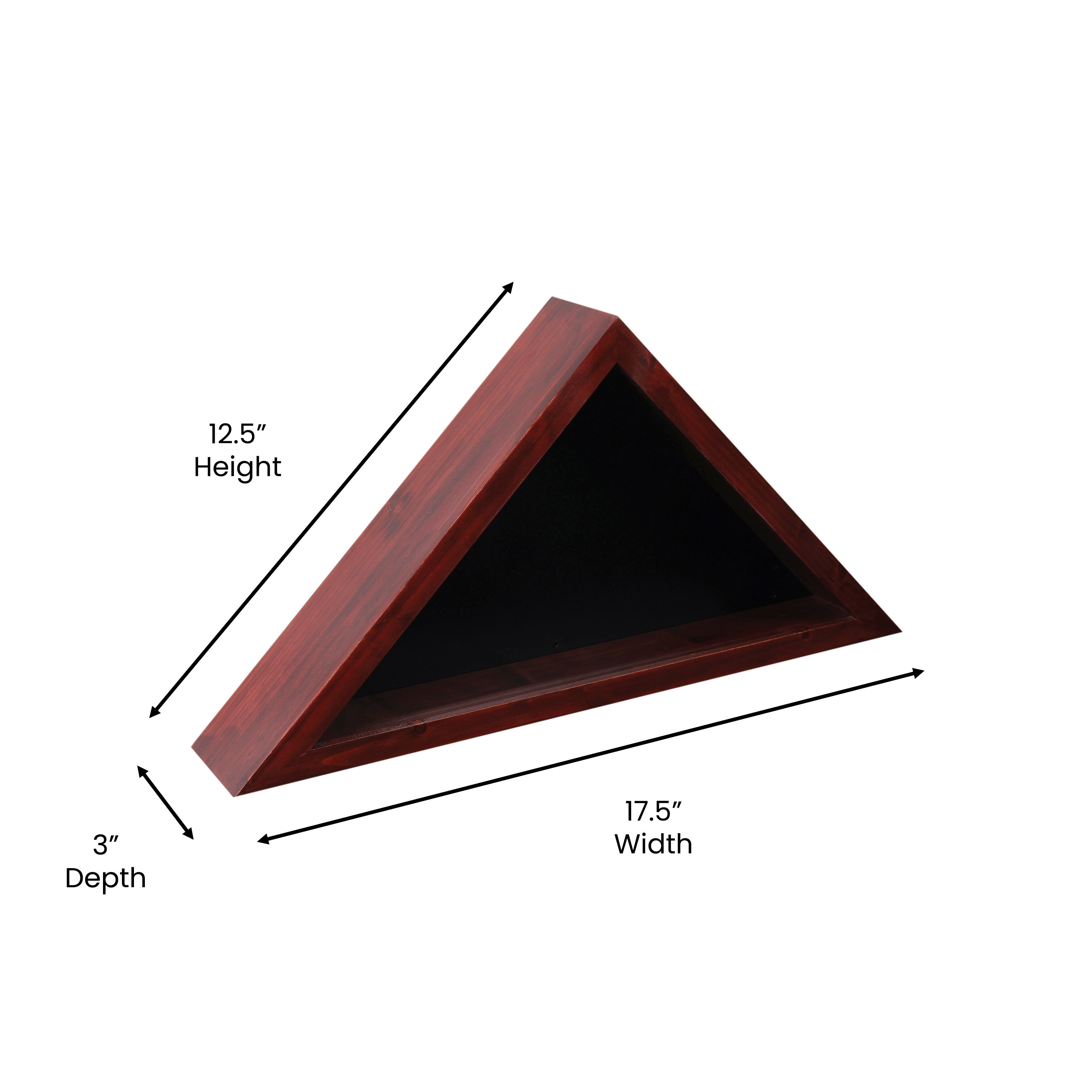 Sheehan Mahogany Memorial Flag Display Case - Solid Wood Military Flag Display Case for 9.5 x 5 American Veteran Flag