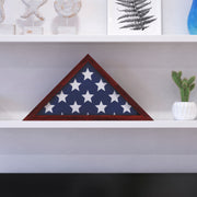 Sheehan Mahogany Memorial Flag Display Case - Solid Wood Military Flag Display Case for 9.5 x 5 American Veteran Flag
