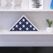 Sheehan White Memorial Flag Display Case - Solid Wood Military Flag Display Case for 9.5 x 5 American Veteran Flag