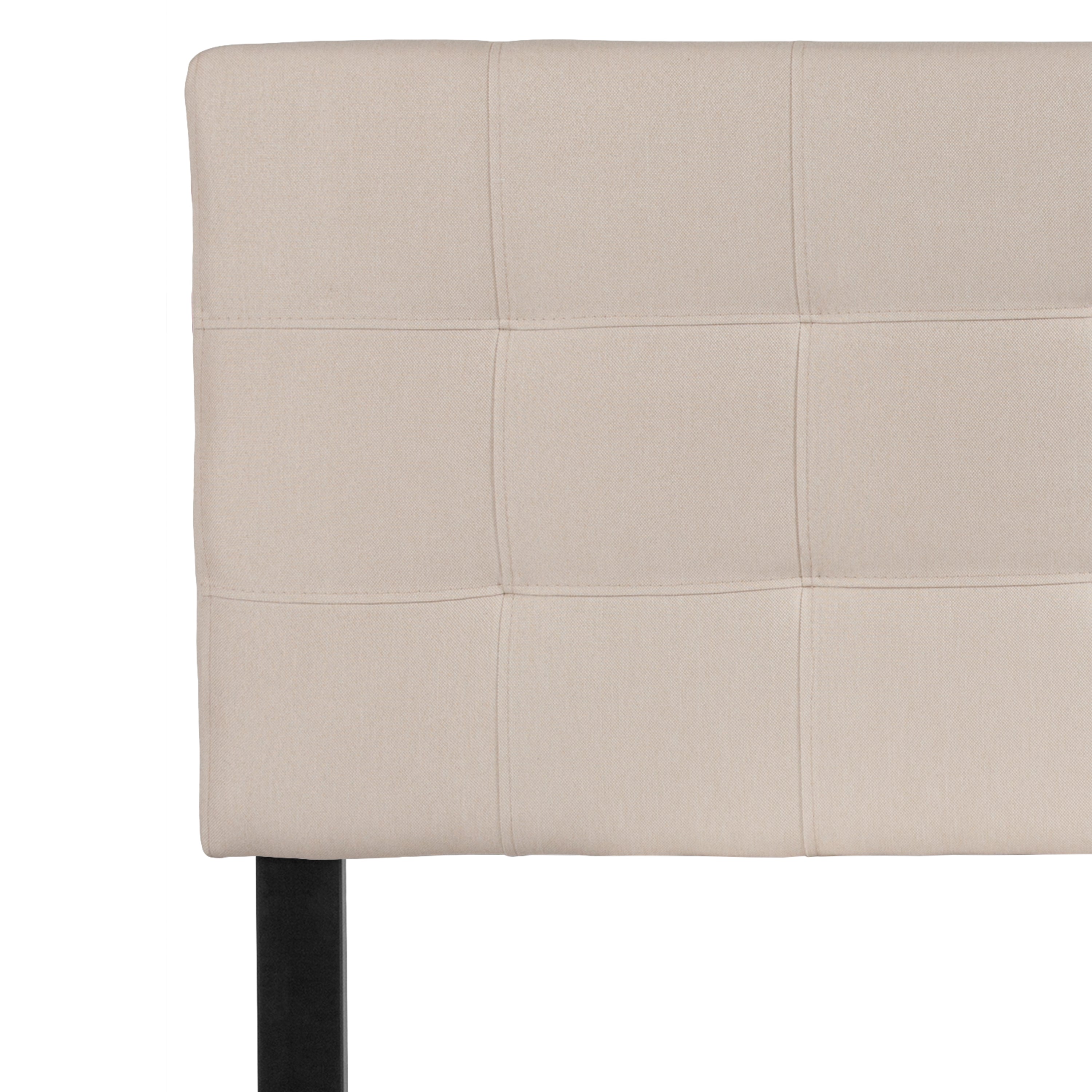 Bedford Tufted Upholstered Full Size Headboard in Beige Fabric