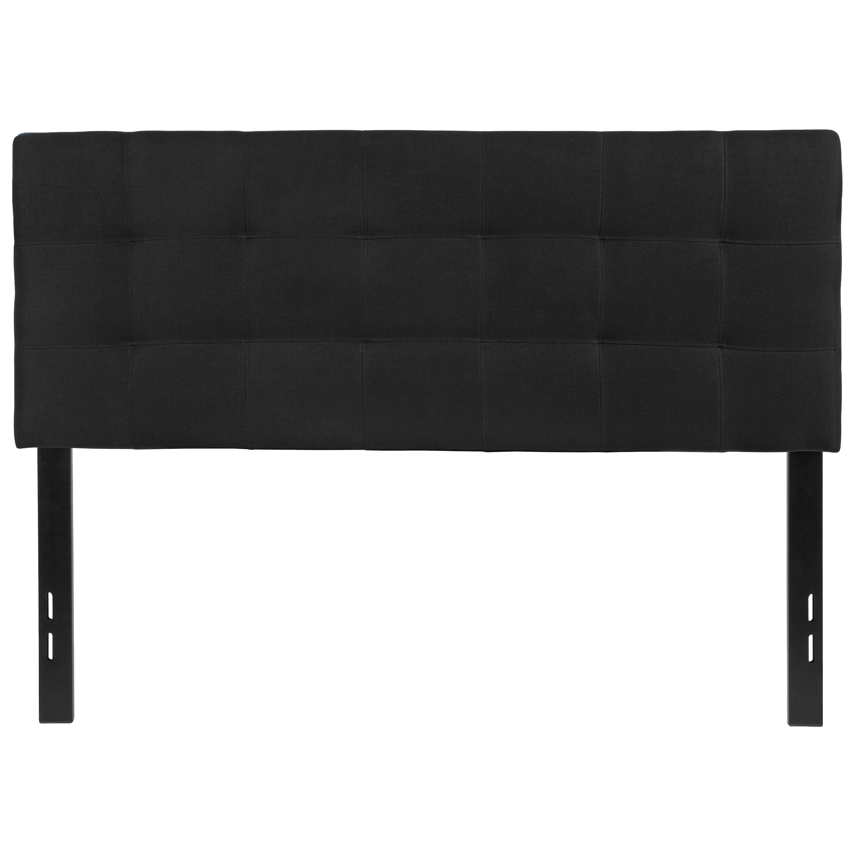 Bedford Tufted Upholstered Full Size Headboard in Black Fabric