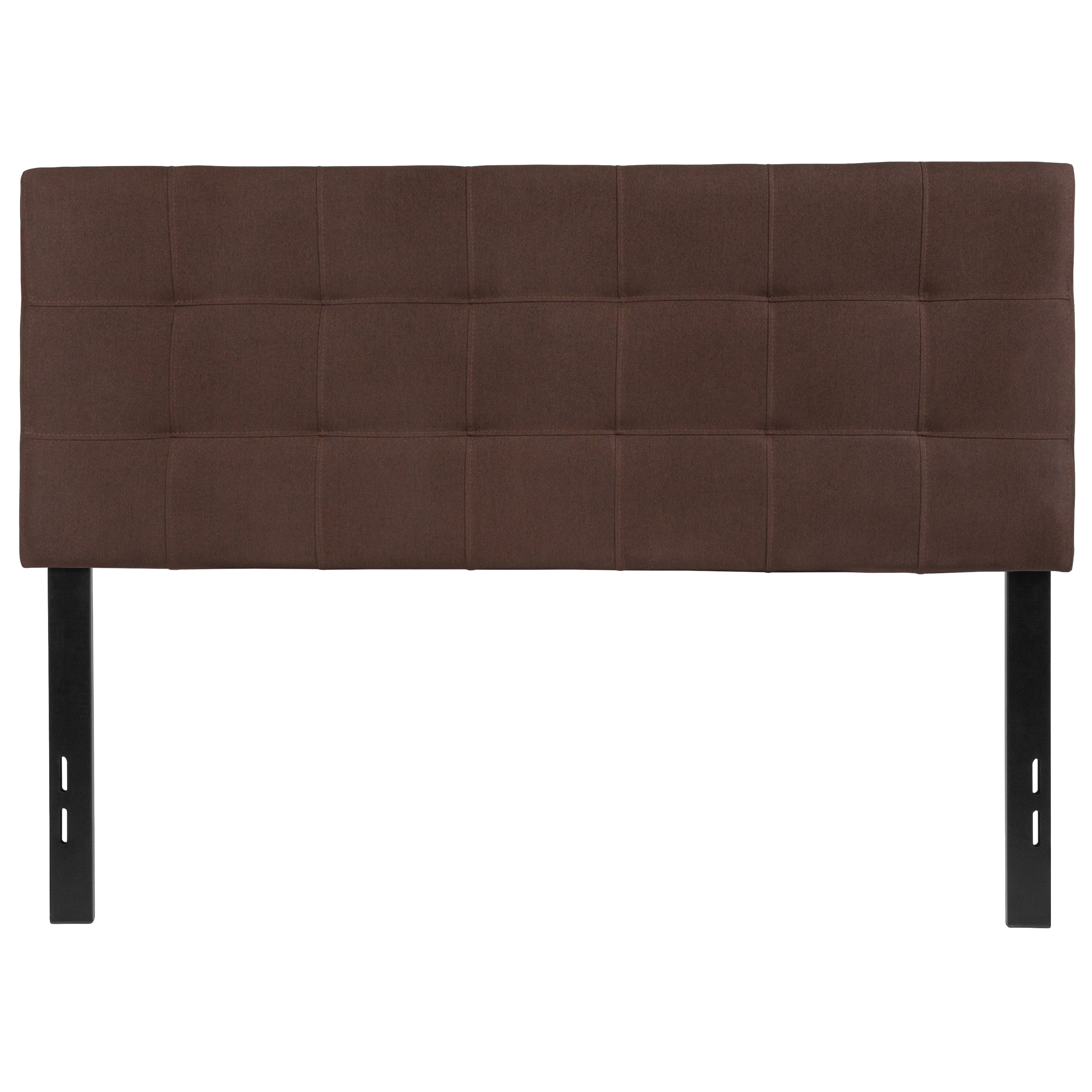 Bedford Tufted Upholstered Full Size Headboard in Dark Brown Fabric