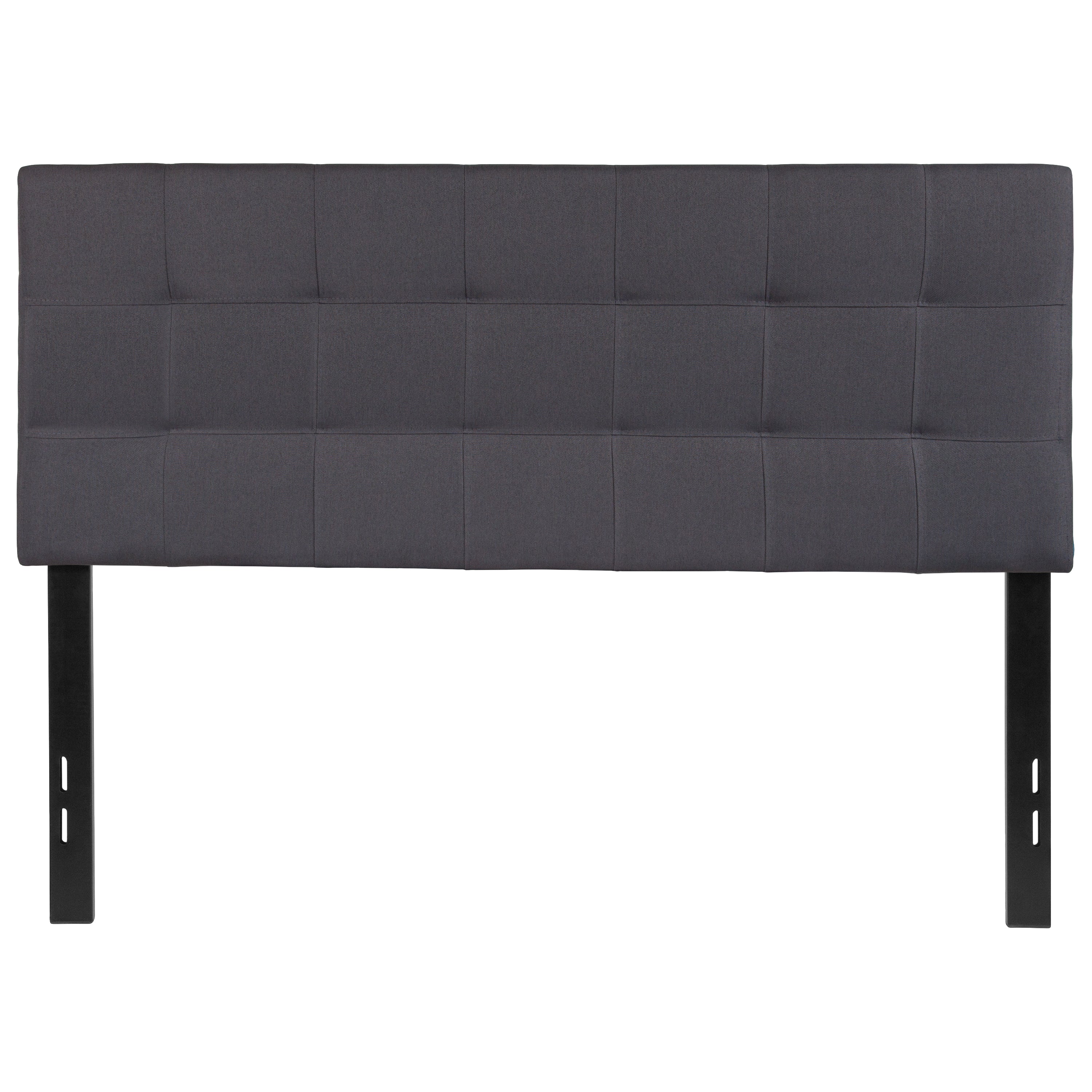 Bedford Tufted Upholstered Full Size Headboard in Dark Gray Fabric