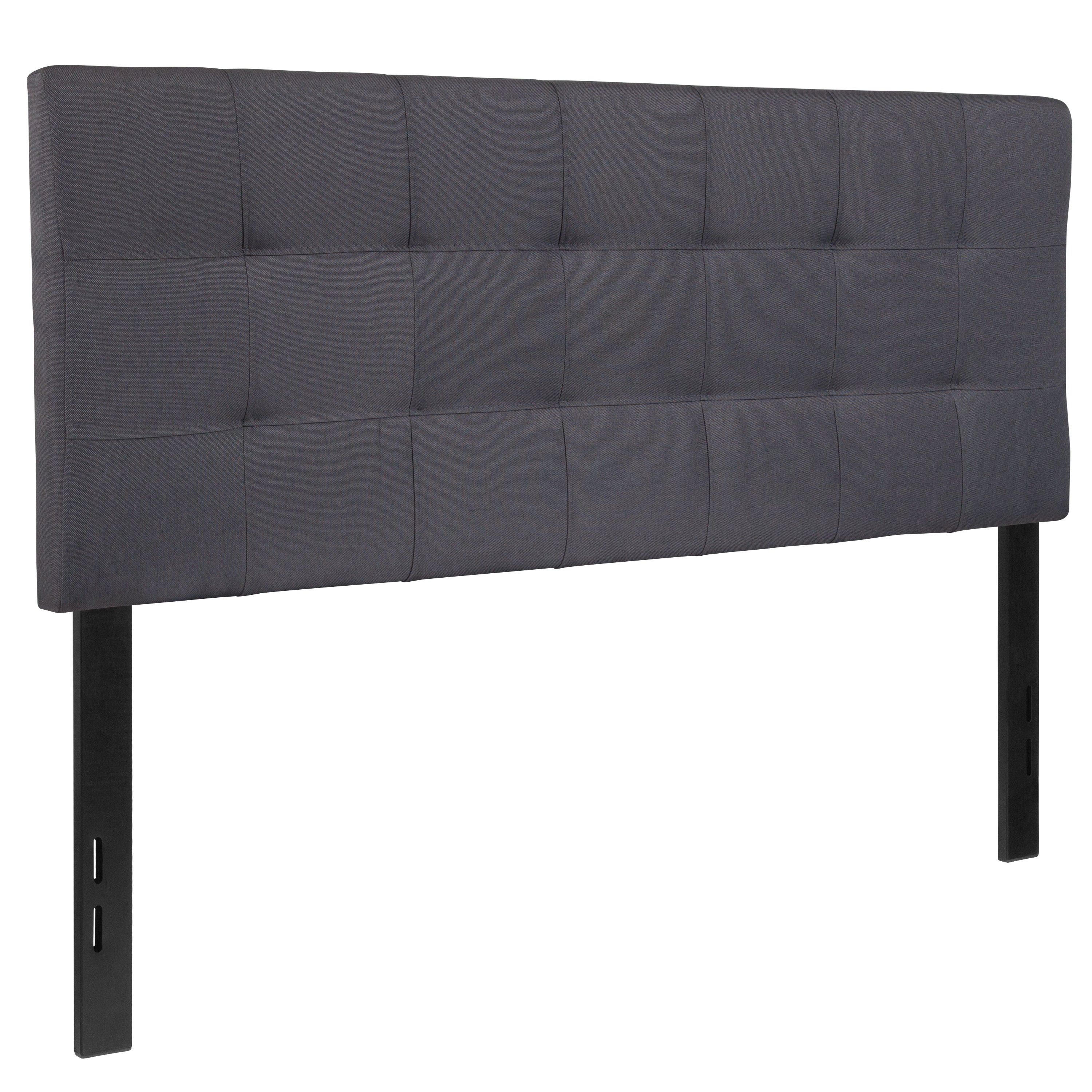 Bedford Tufted Upholstered Full Size Headboard in Dark Gray Fabric