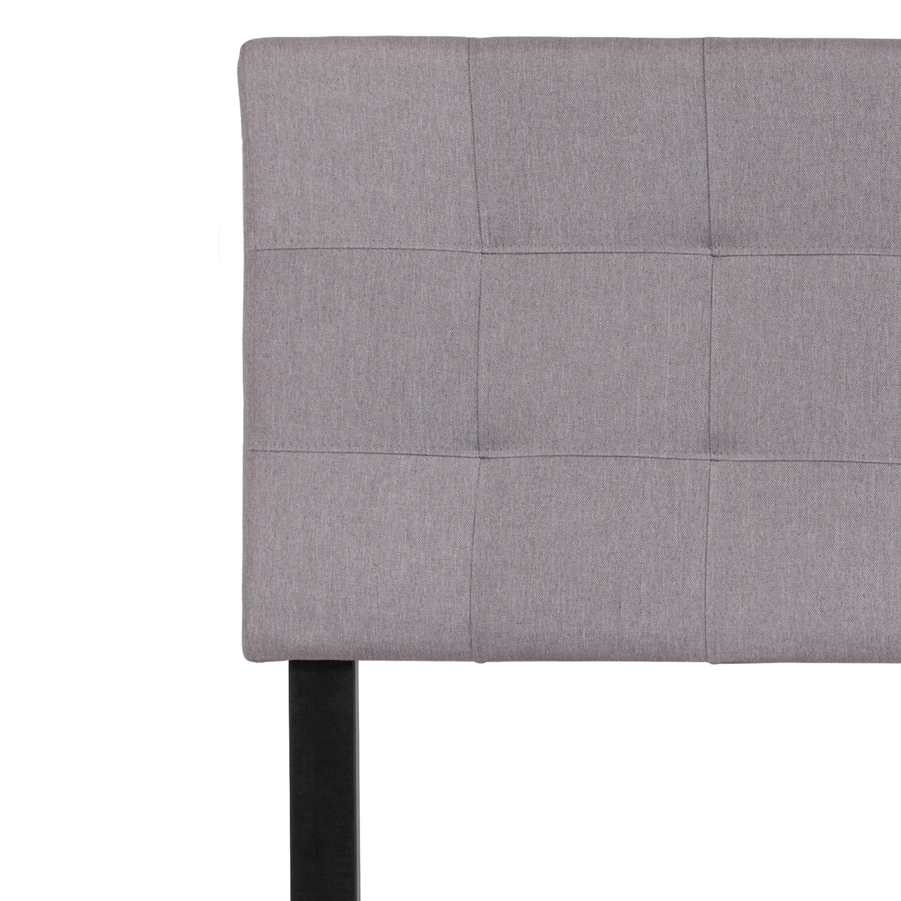 Bedford Tufted Upholstered Full Size Headboard in Light Gray Fabric