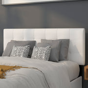 Bedford Tufted Upholstered Full Size Headboard in White Fabric