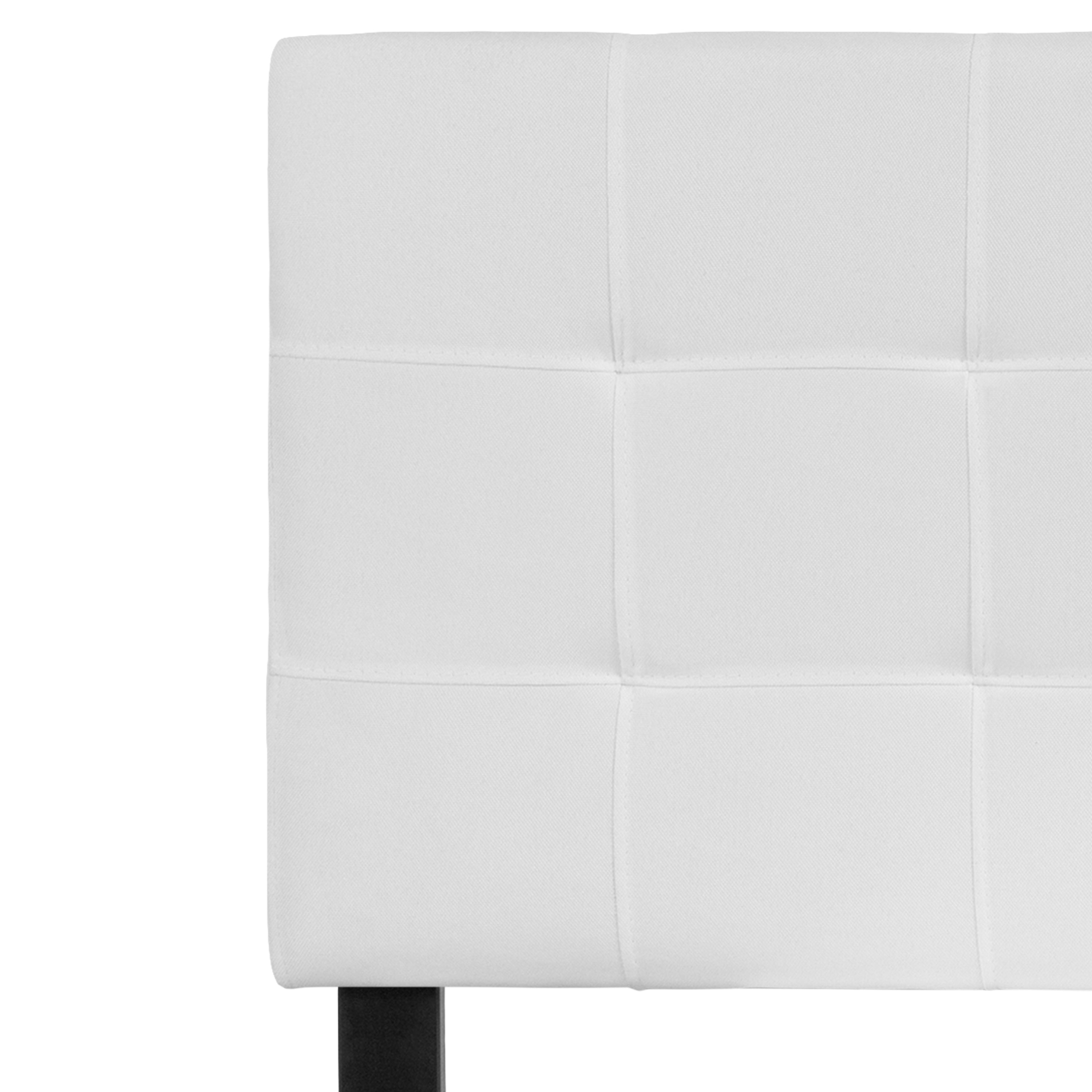 Bedford Tufted Upholstered Full Size Headboard in White Fabric