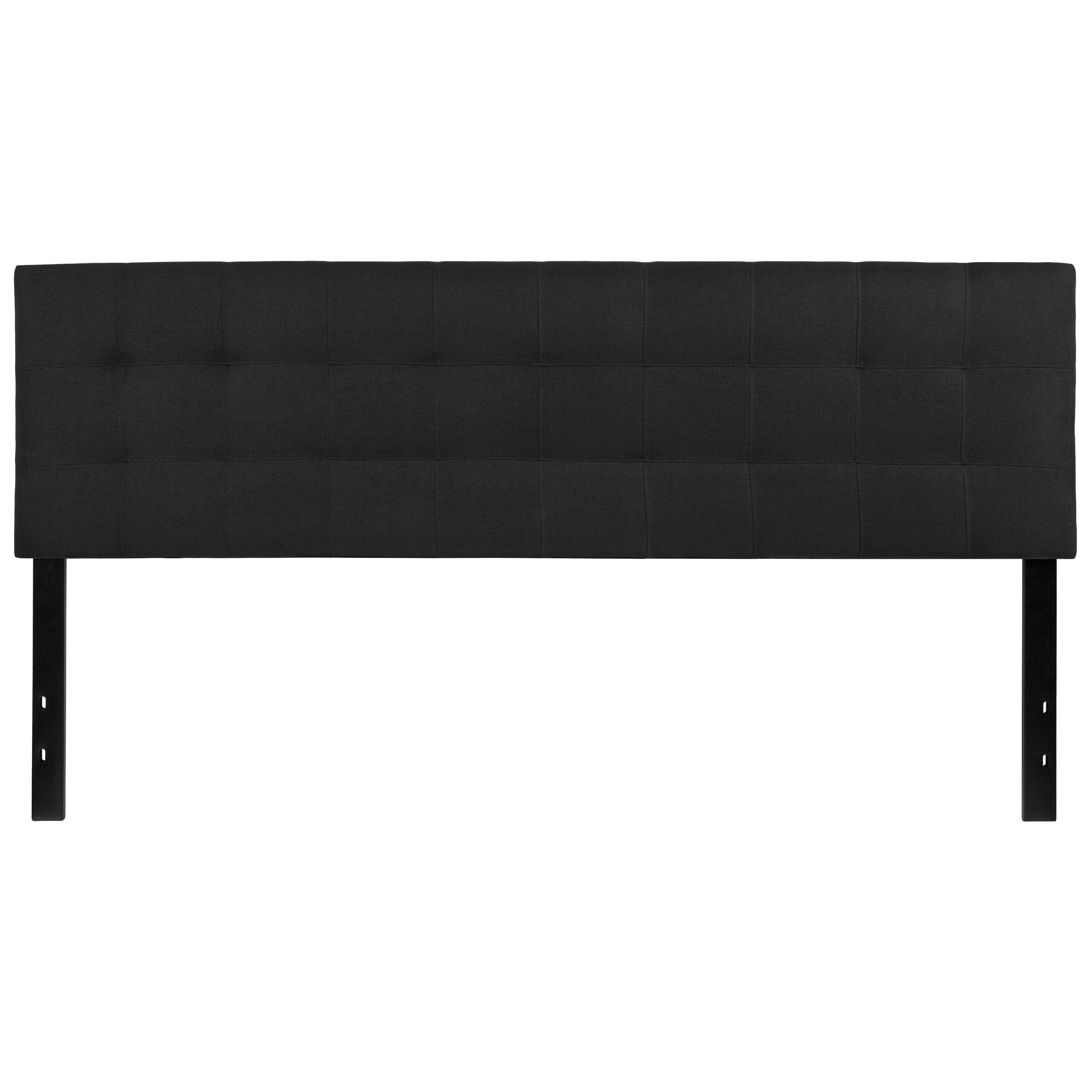 Bedford Tufted Upholstered King Size Headboard in Black Fabric