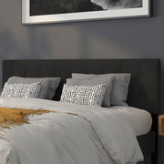 Bedford Tufted Upholstered King Size Headboard in Black Fabric