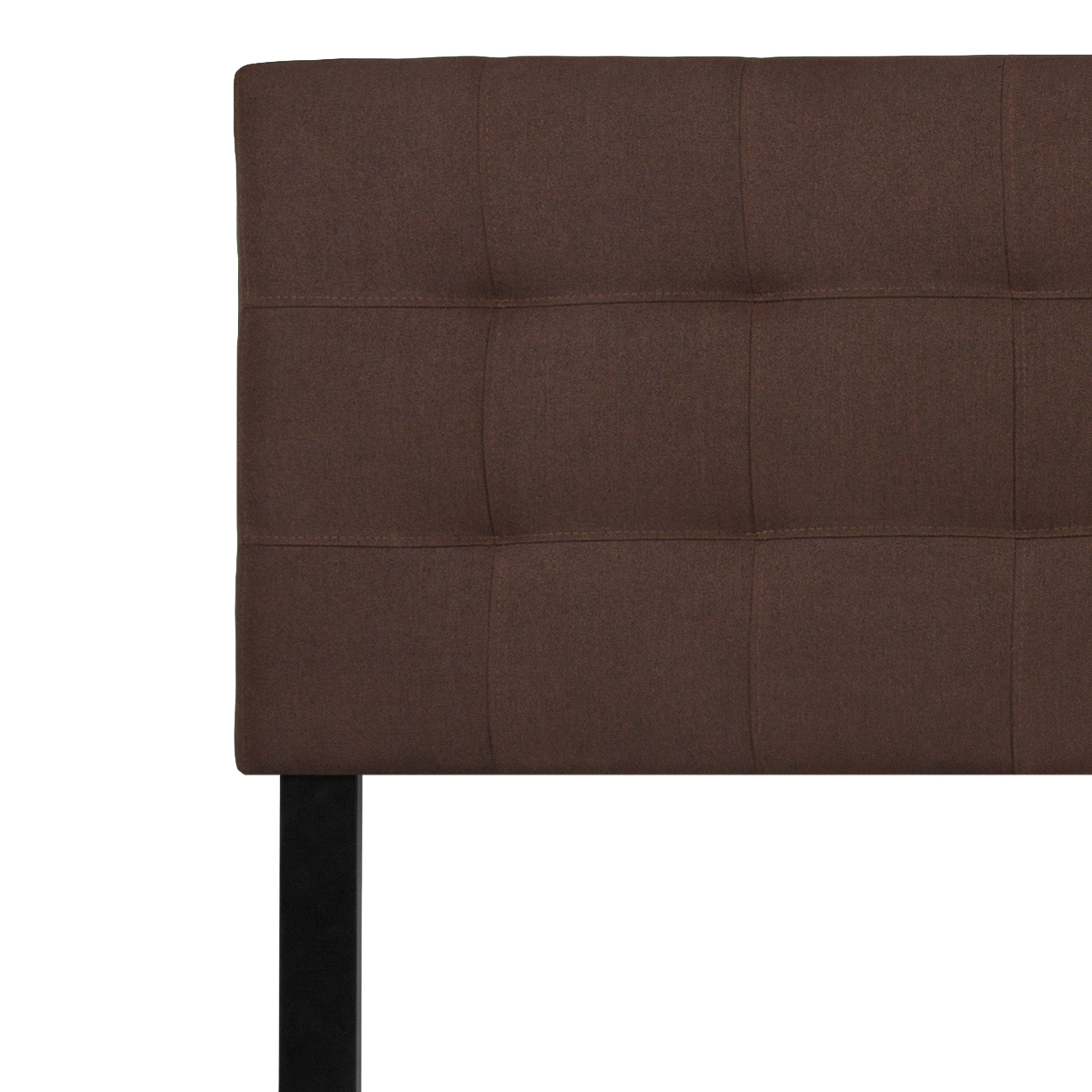 Bedford Tufted Upholstered King Size Headboard in Dark Brown Fabric