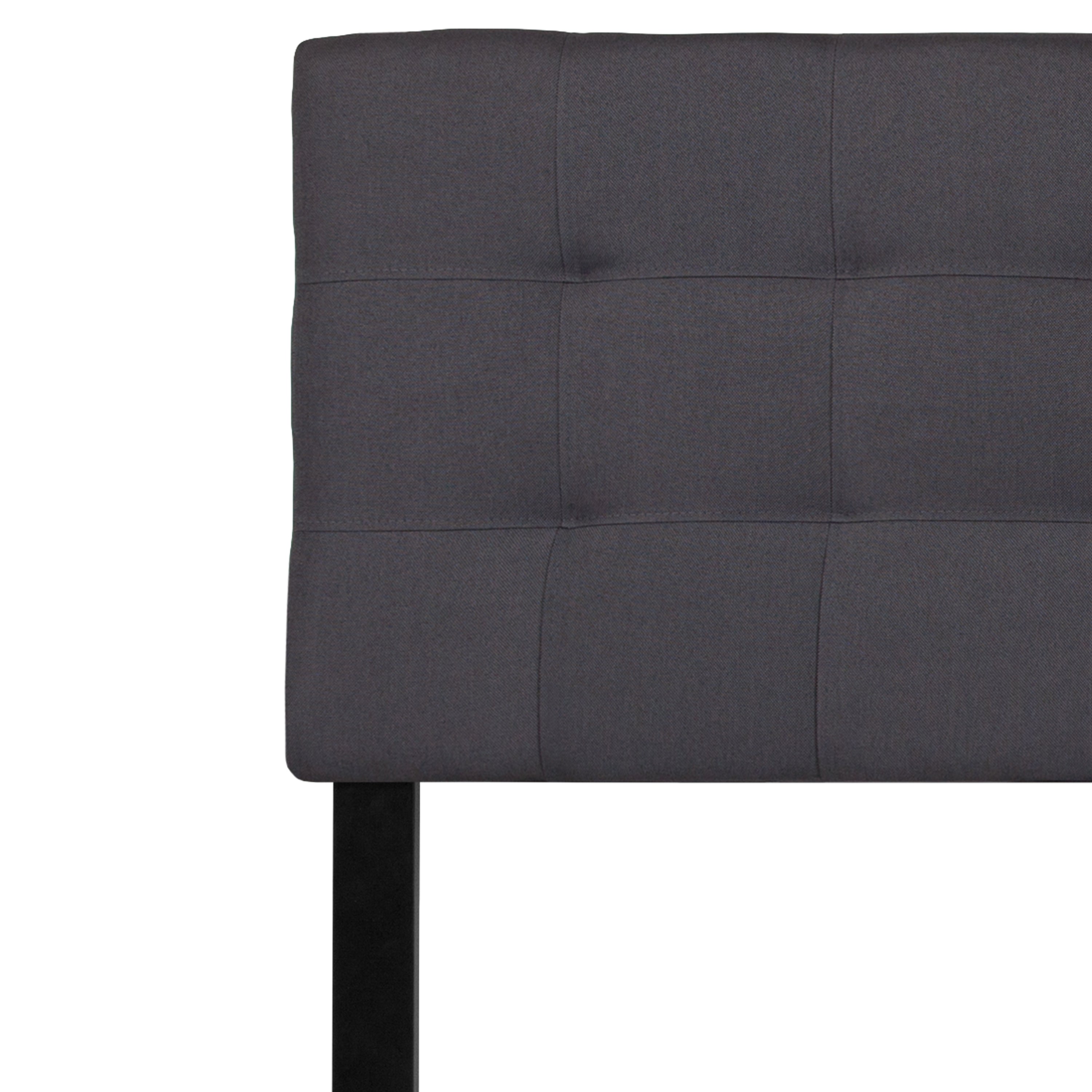 Bedford Tufted Upholstered King Size Headboard in Dark Gray Fabric
