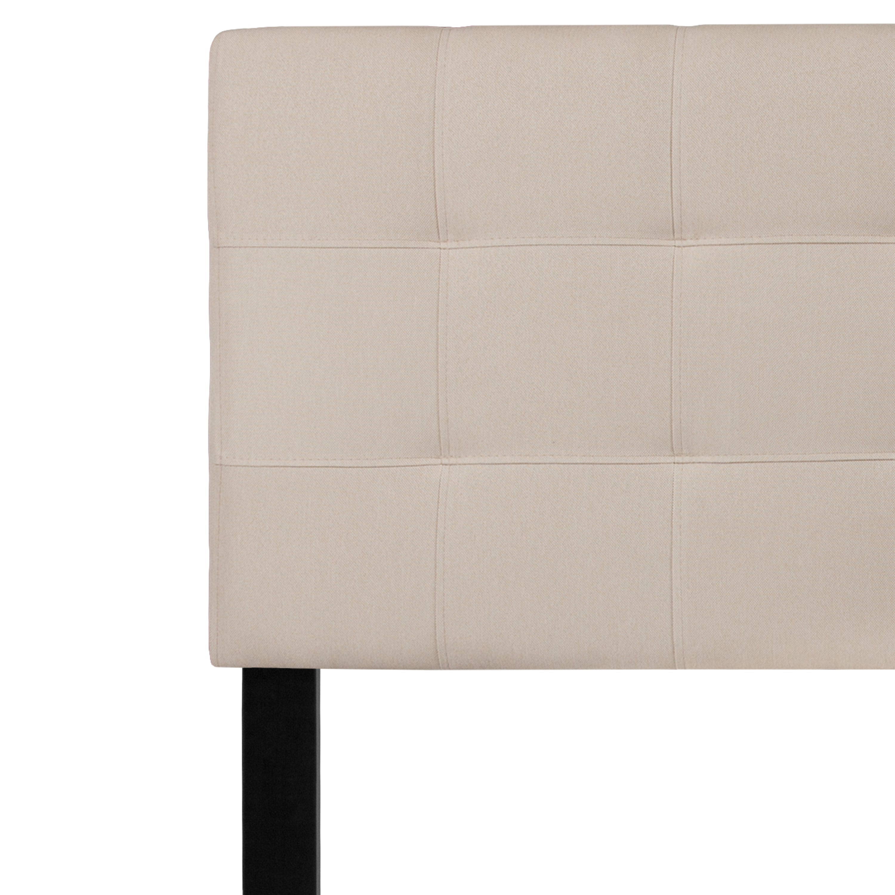 Bedford Tufted Upholstered Queen Size Headboard in Beige Fabric