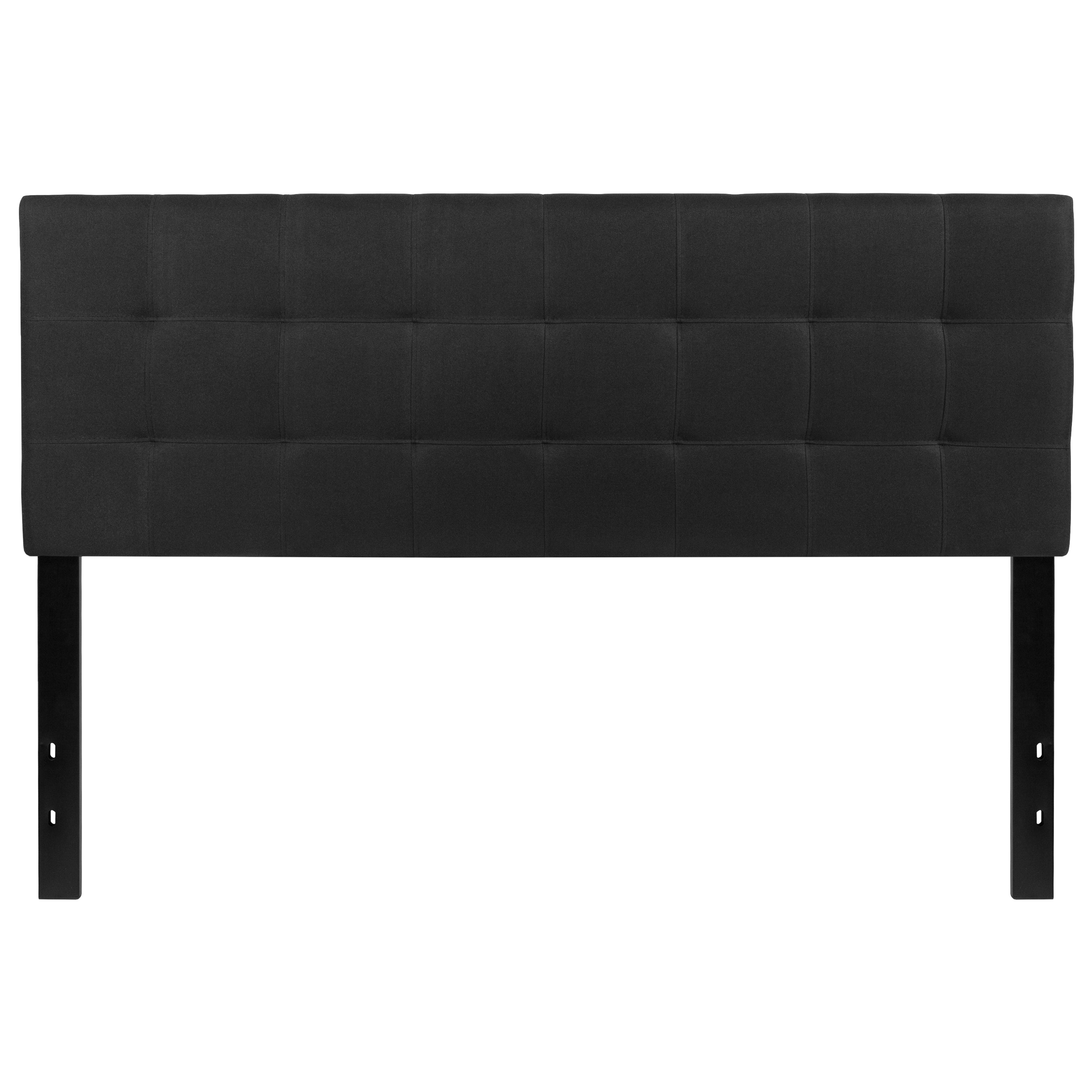 Bedford Tufted Upholstered Queen Size Headboard in Black Fabric