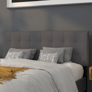 Bedford Tufted Upholstered Queen Size Headboard in Dark Gray Fabric