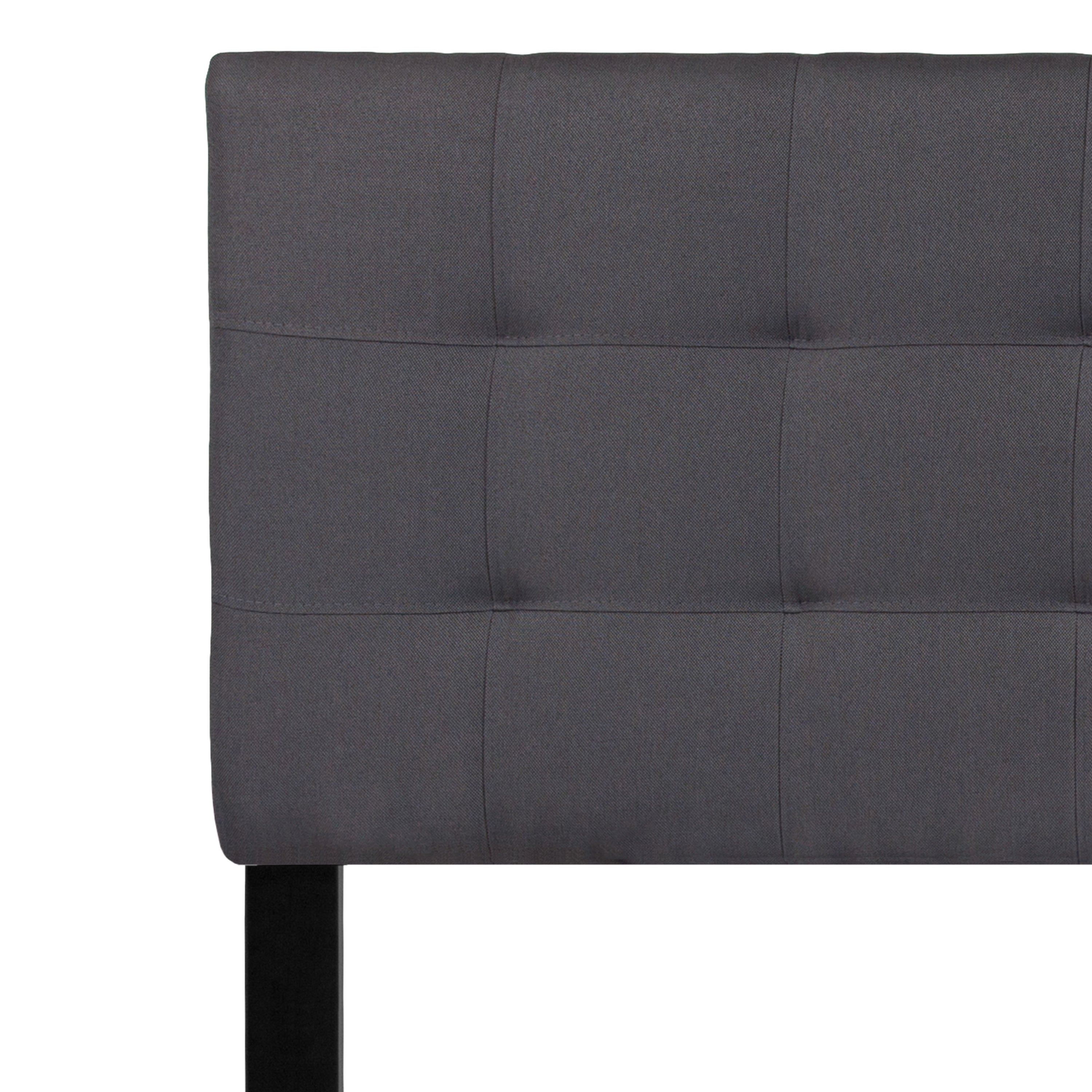 Bedford Tufted Upholstered Queen Size Headboard in Dark Gray Fabric