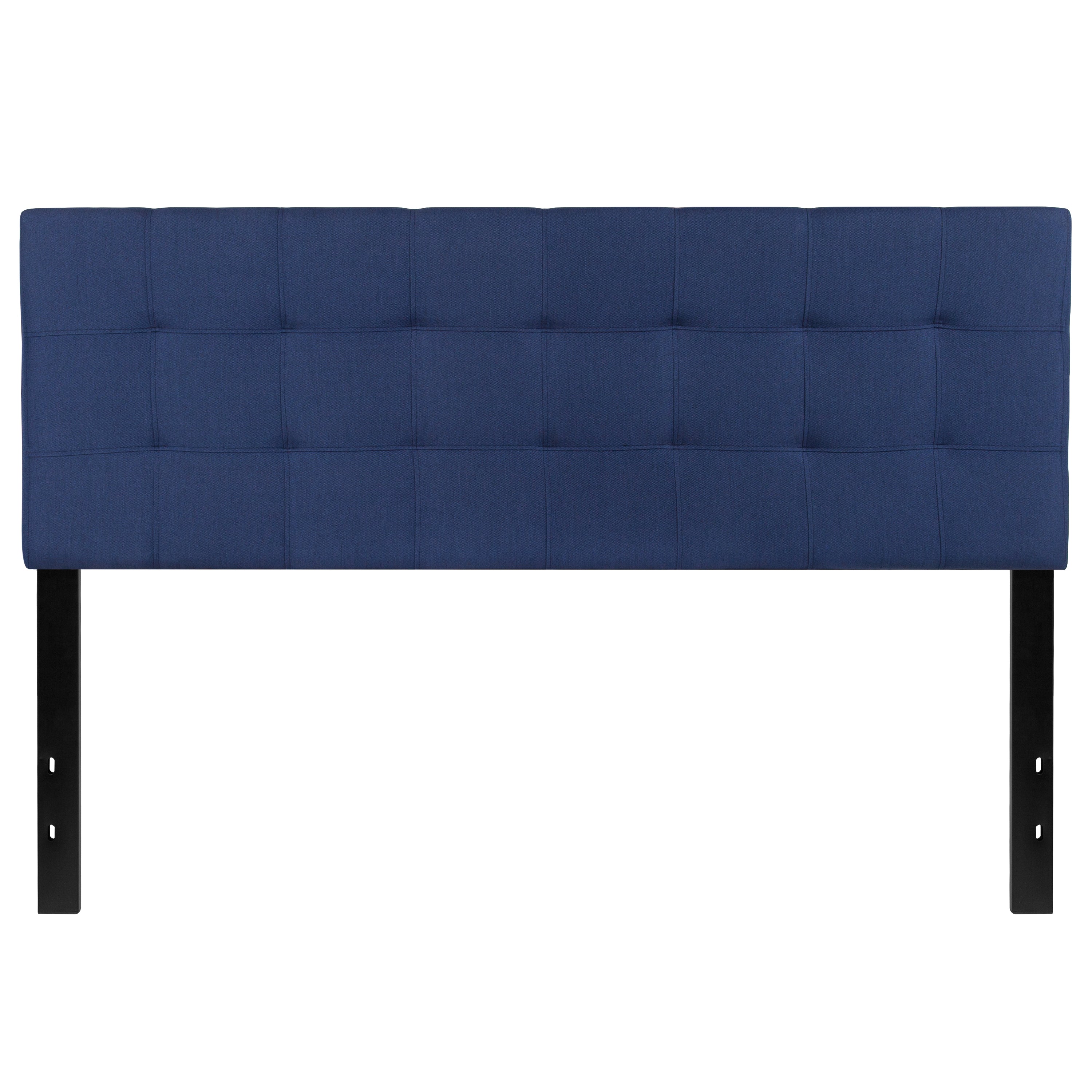 Bedford Tufted Upholstered Queen Size Headboard in Navy Fabric