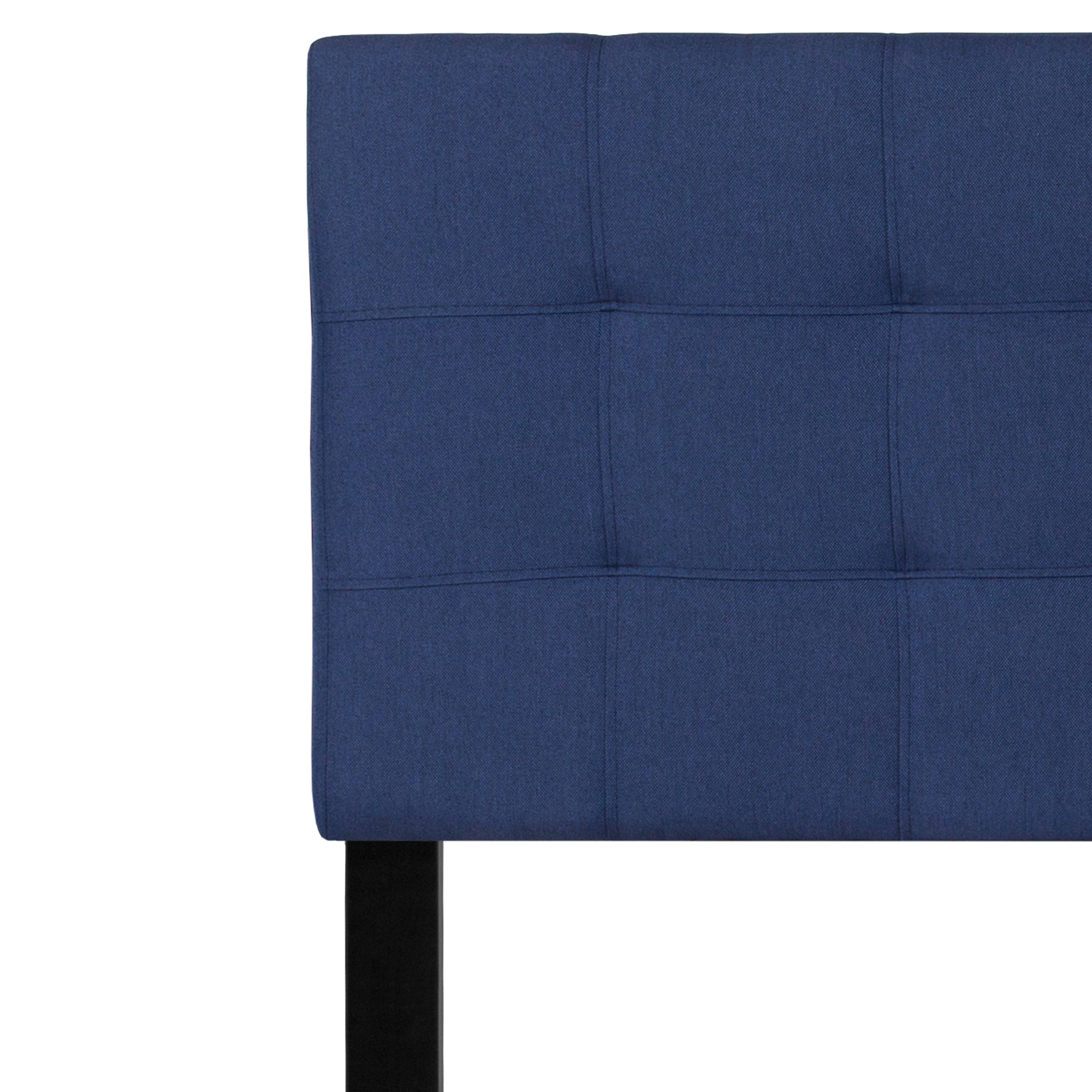 Bedford Tufted Upholstered Queen Size Headboard in Navy Fabric