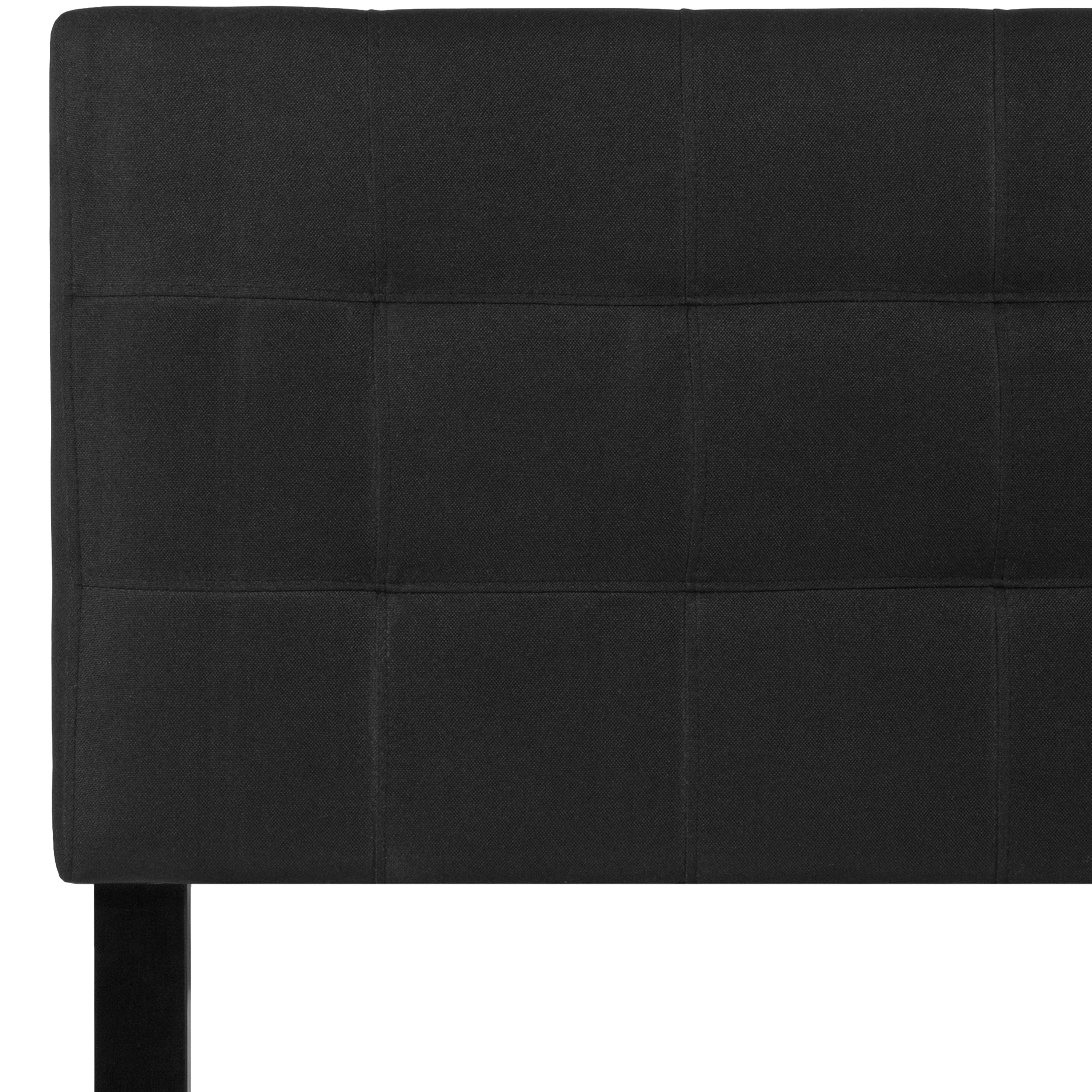 Bedford Tufted Upholstered Twin Size Headboard in Black Fabric