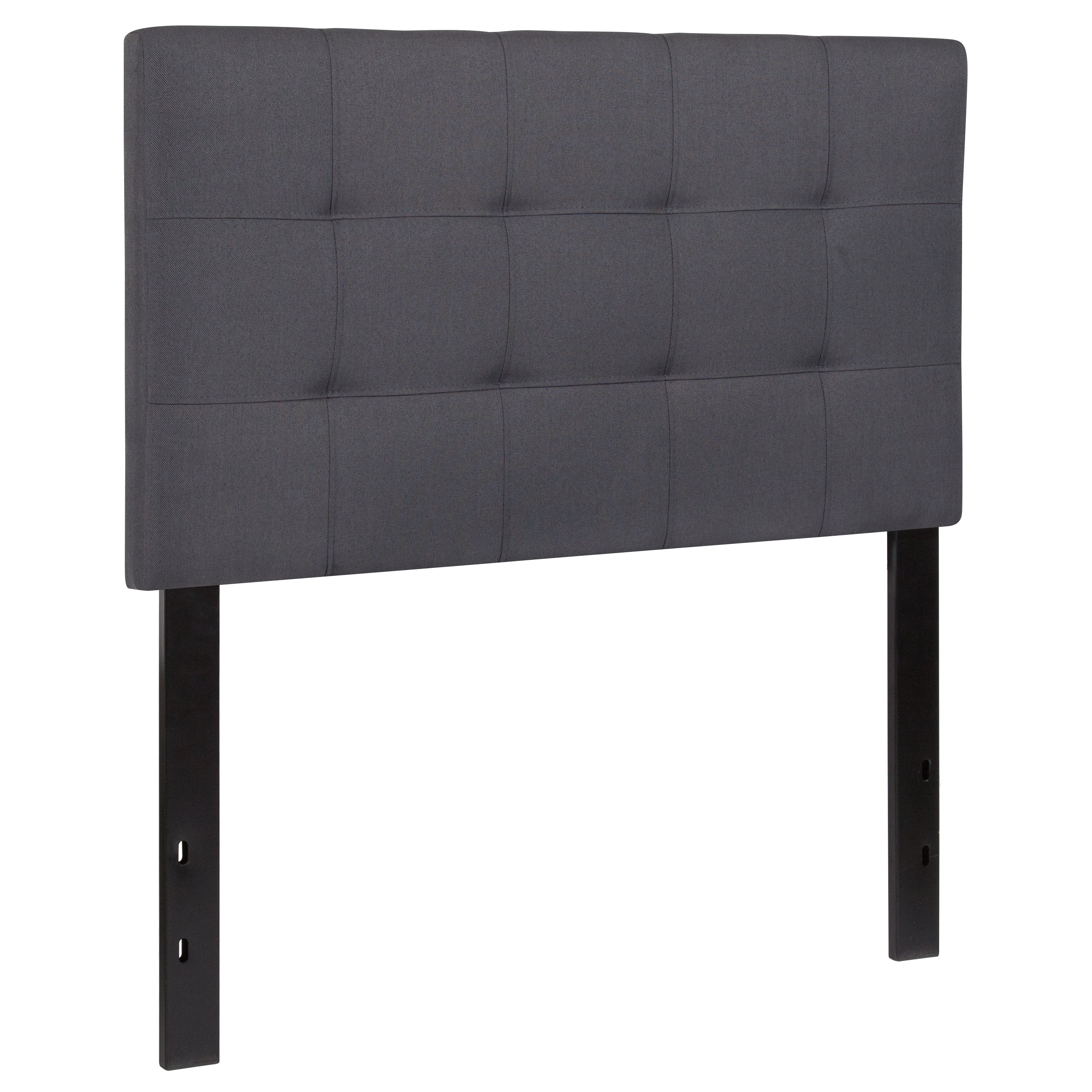 Bedford Tufted Upholstered Twin Size Headboard in Dark Gray Fabric
