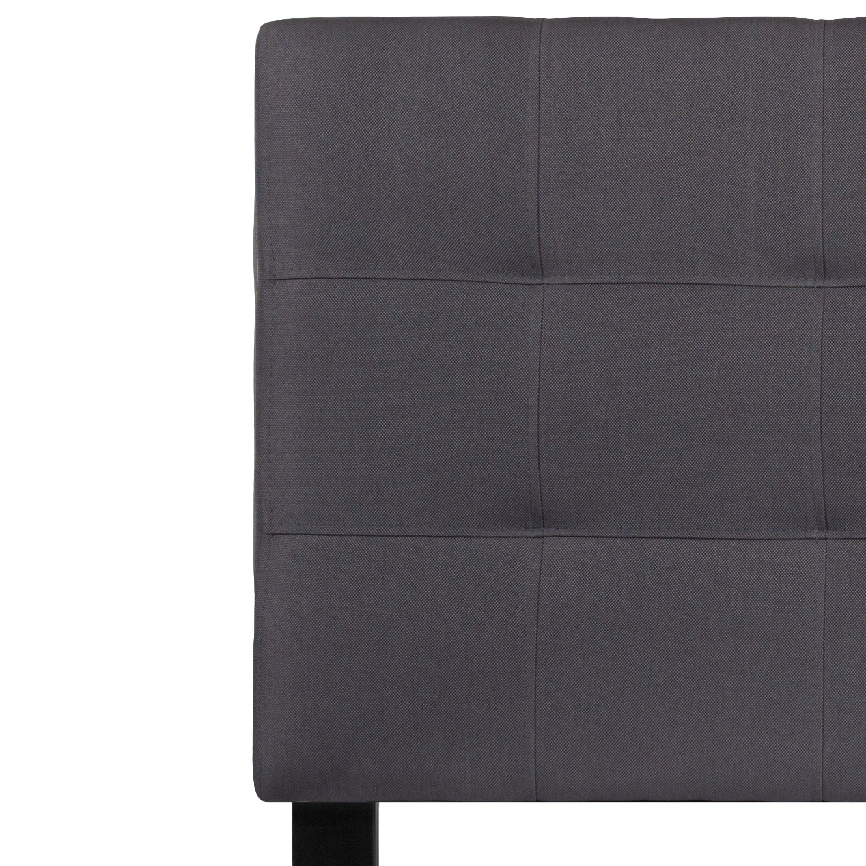 Bedford Tufted Upholstered Twin Size Headboard in Dark Gray Fabric
