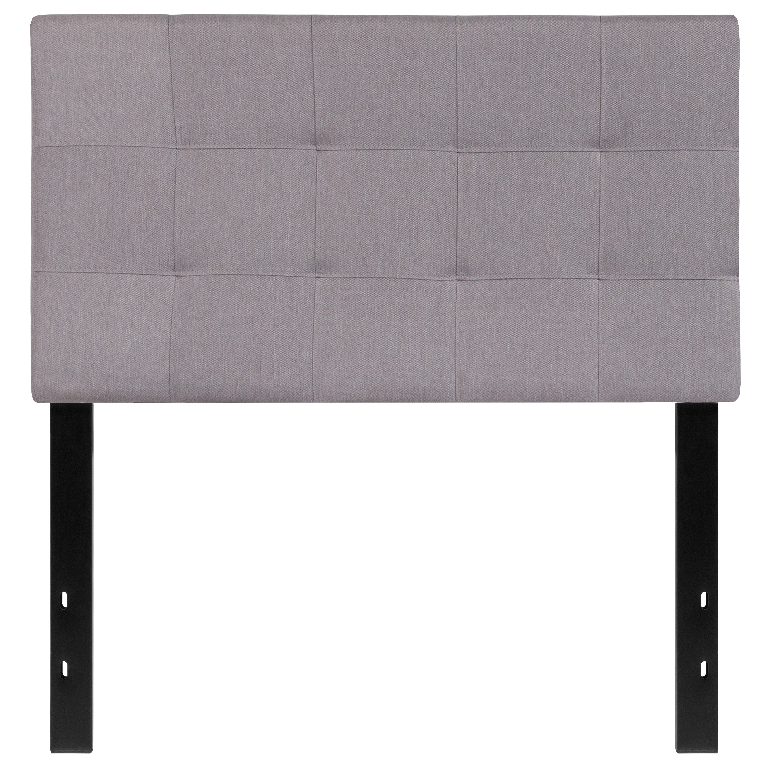 Bedford Tufted Upholstered Twin Size Headboard in Light Gray Fabric