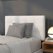 Bedford Tufted Upholstered Twin Size Headboard in White Fabric
