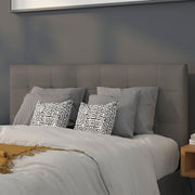 Lennox Tufted Upholstered Full Size Headboard in Gray Vinyl