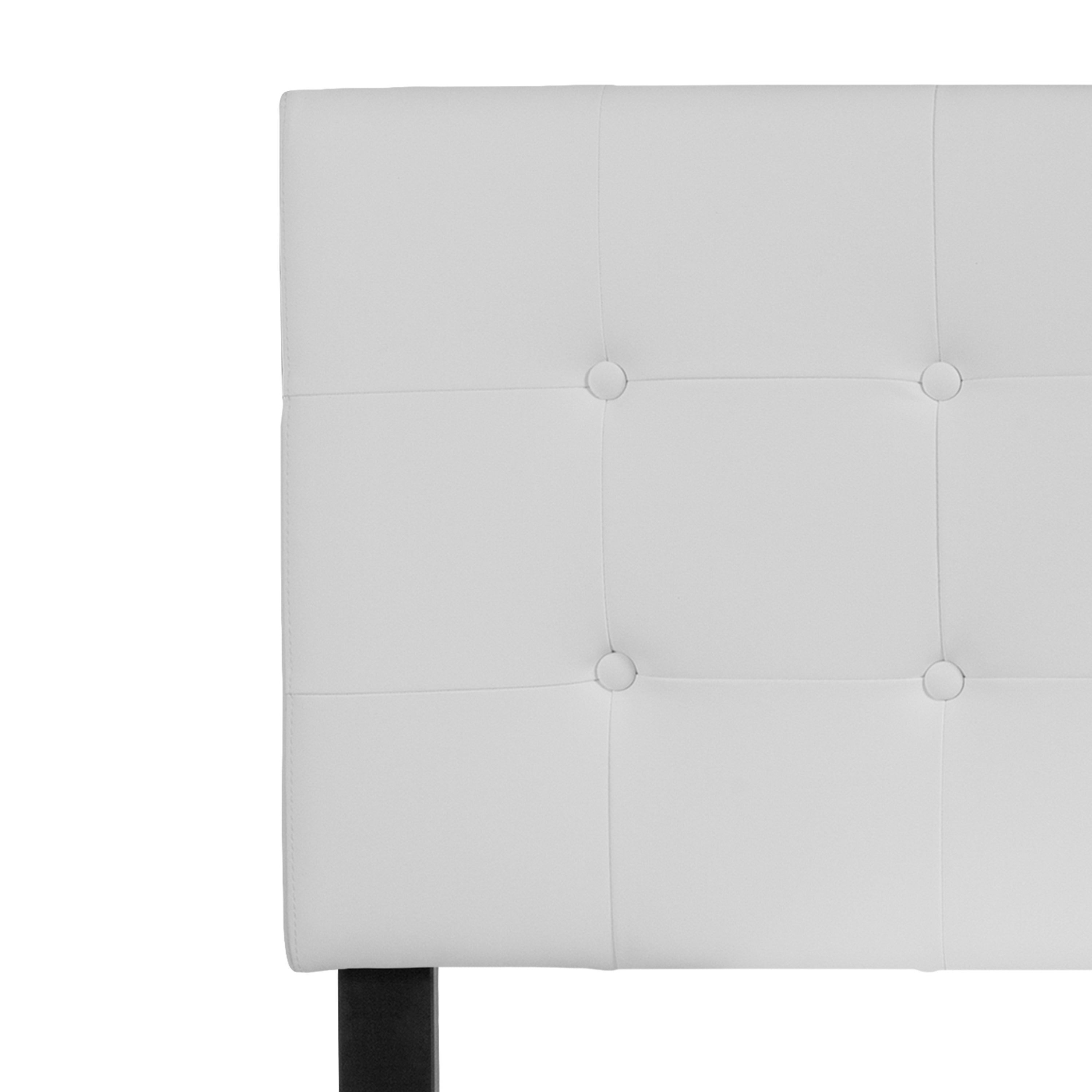 Lennox Tufted Upholstered Full Size Headboard in White Vinyl