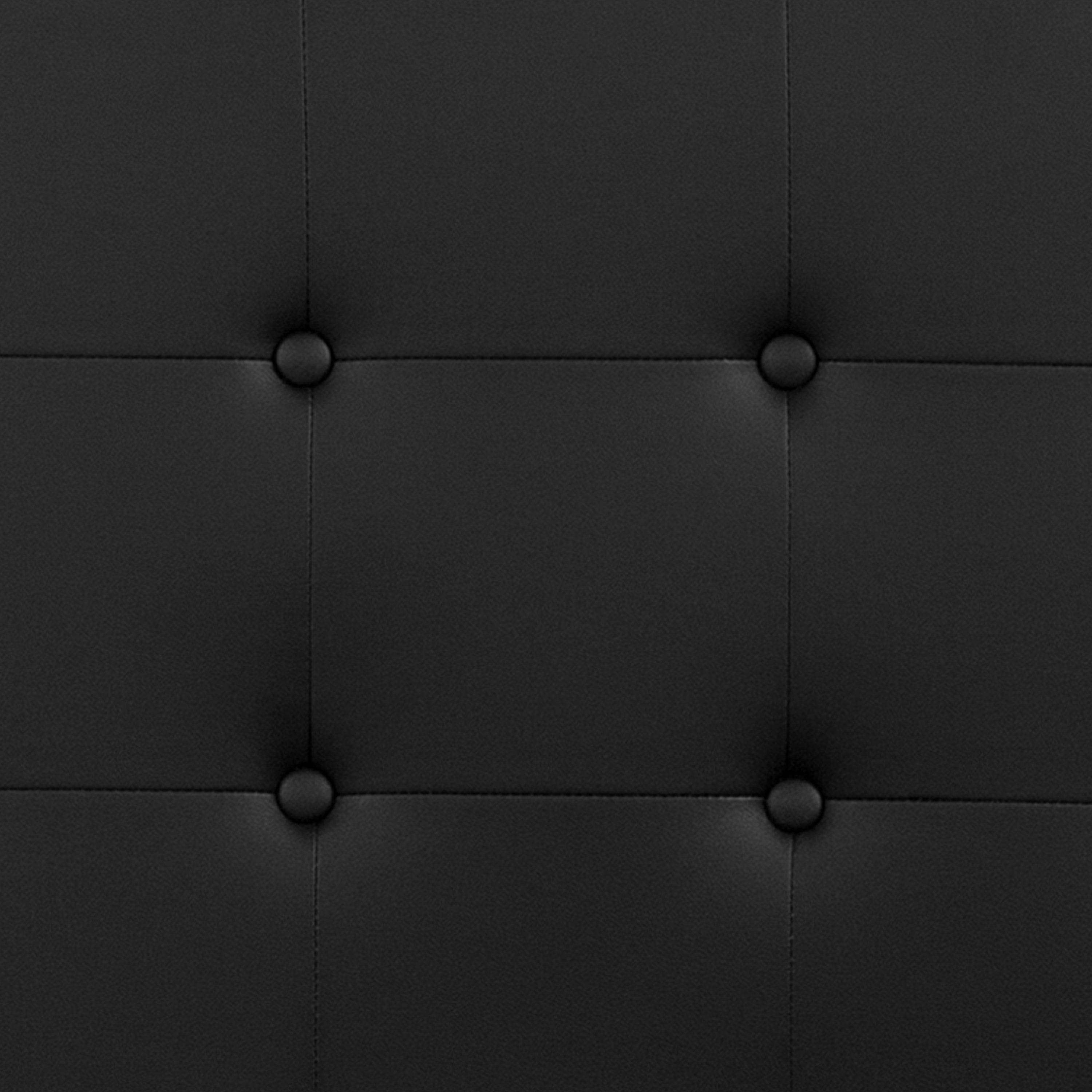Lennox Tufted Upholstered King Size Headboard in Black Vinyl