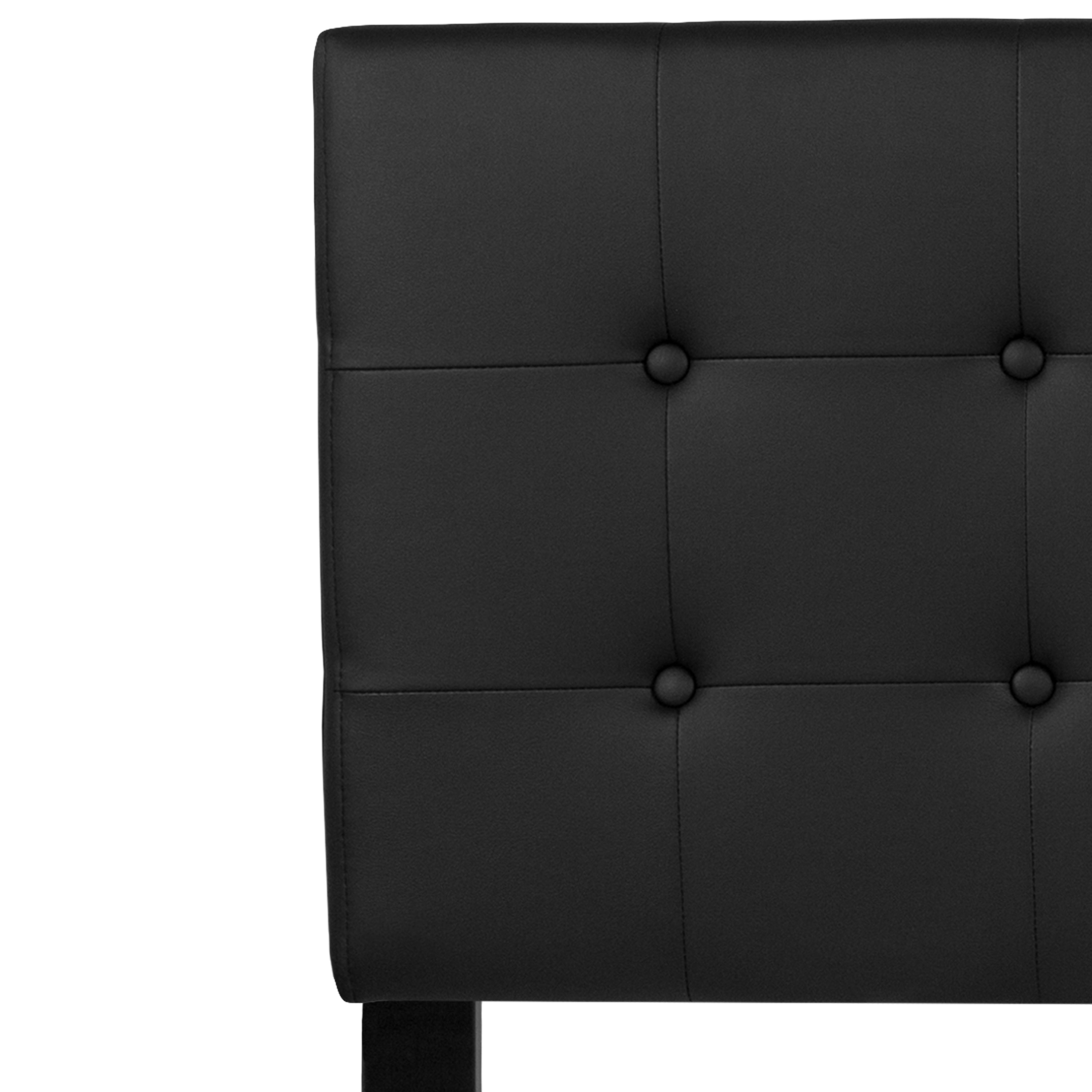 Lennox Tufted Upholstered Queen Size Headboard in Black Vinyl
