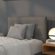 Lennox Tufted Upholstered Twin Size Headboard in Gray Vinyl