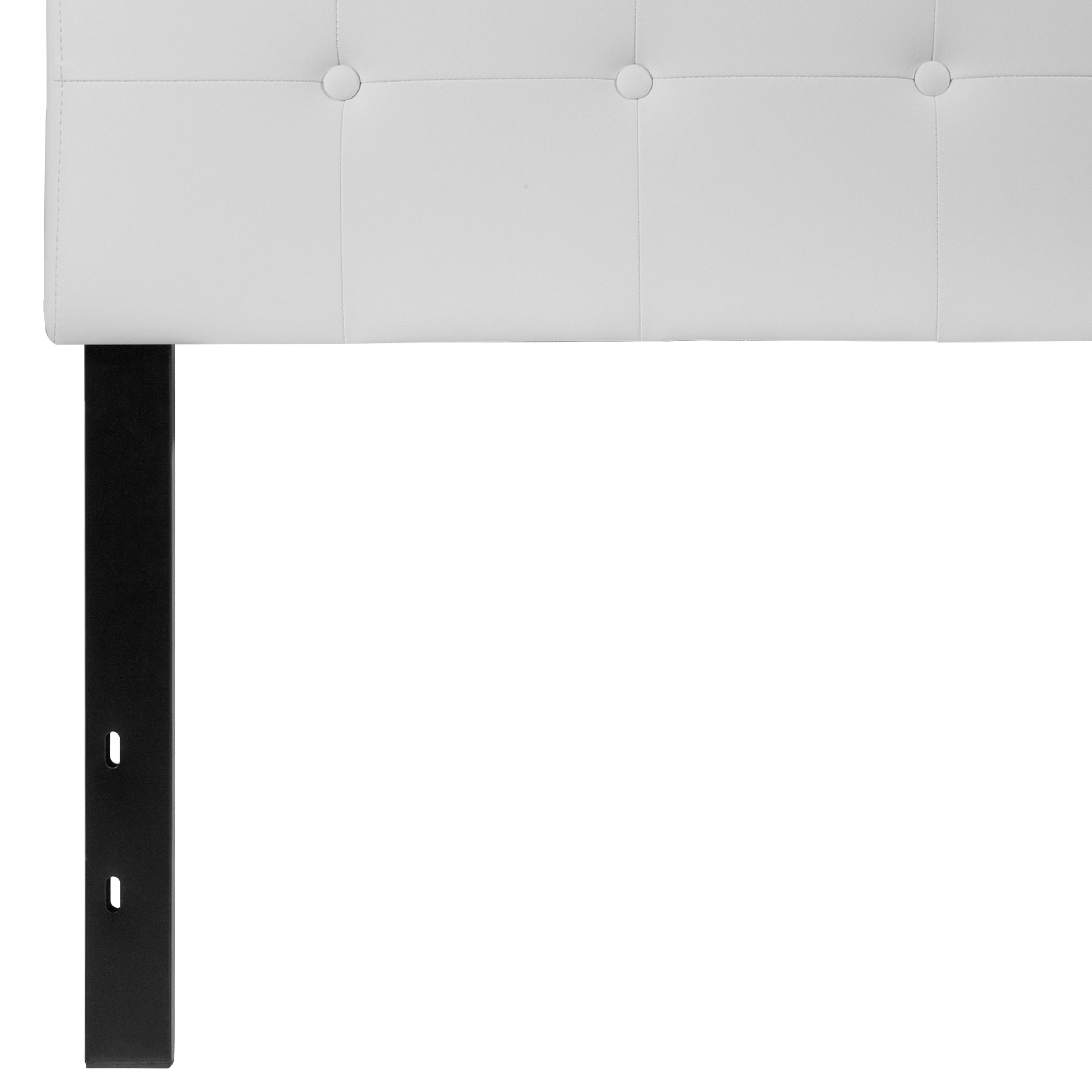 Lennox Tufted Upholstered Twin Size Headboard in White Vinyl