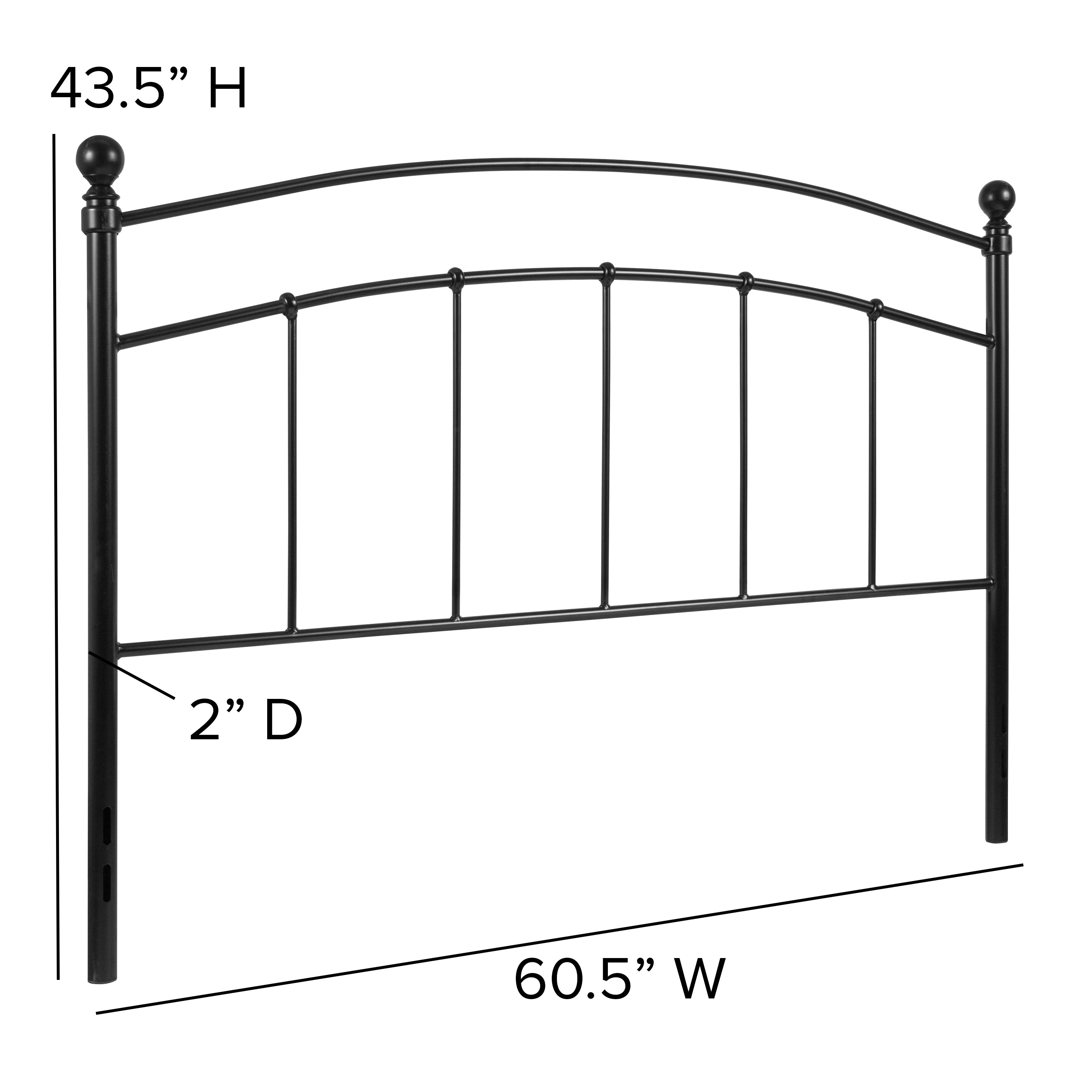 Woodstock Decorative Black Metal Queen Size Headboard