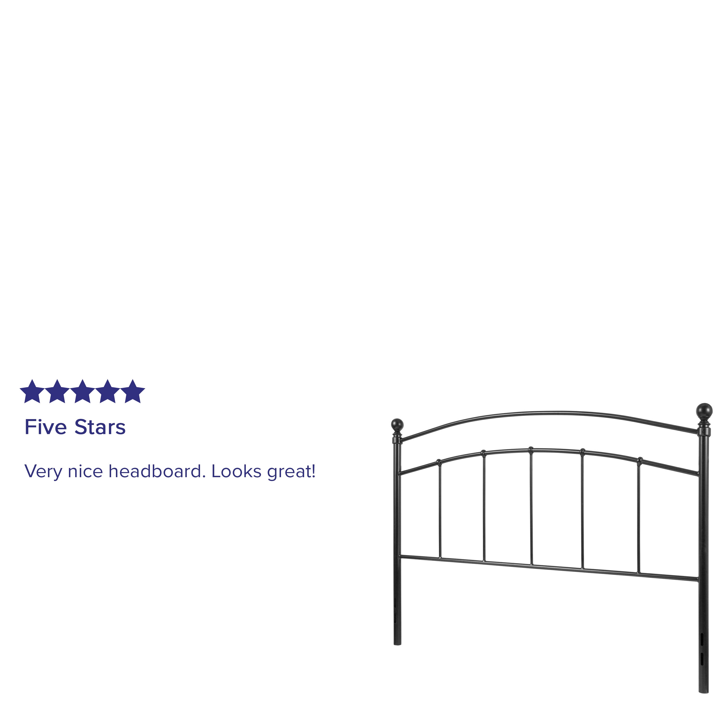 Woodstock Decorative Black Metal Queen Size Headboard