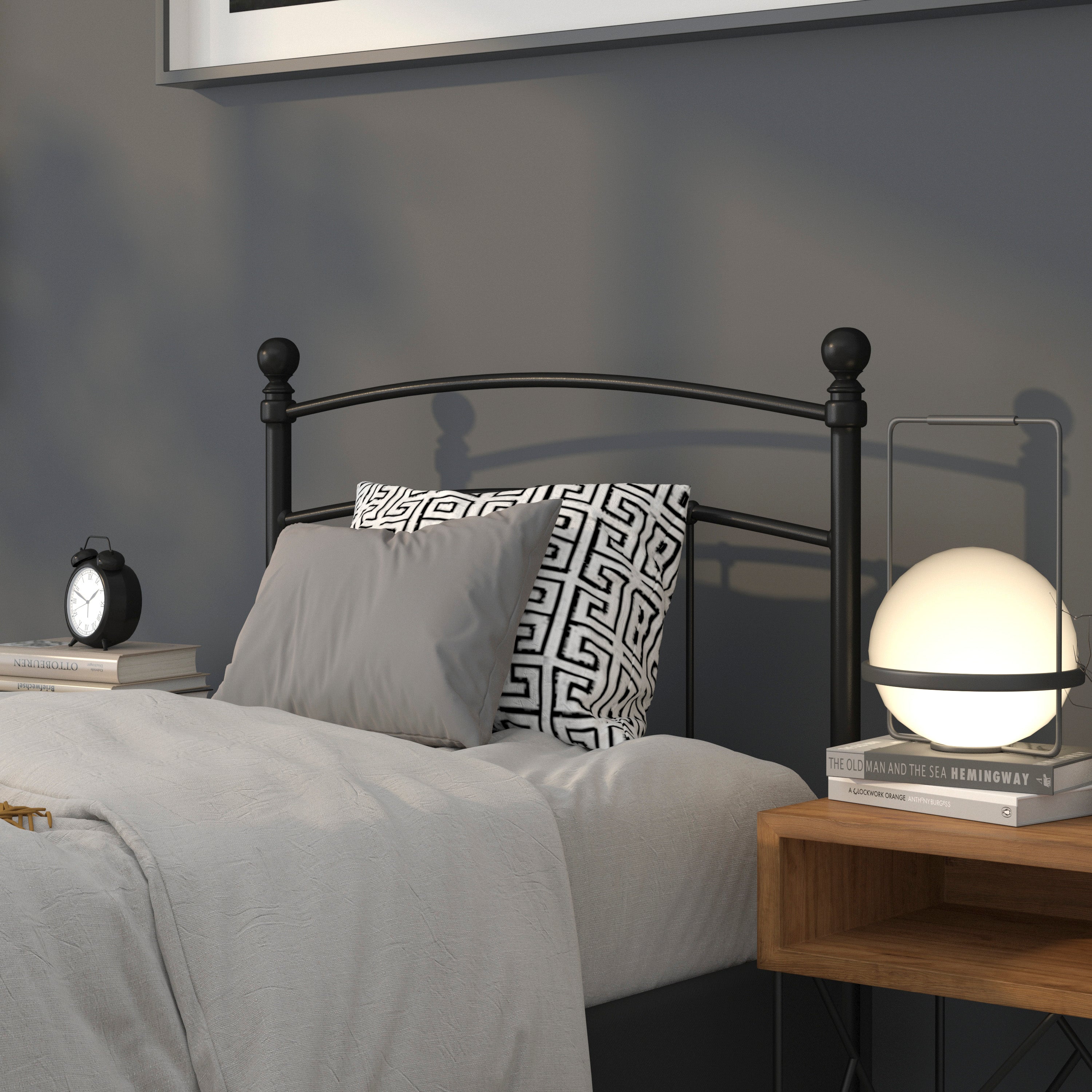 Woodstock Decorative Black Metal Twin Size Headboard