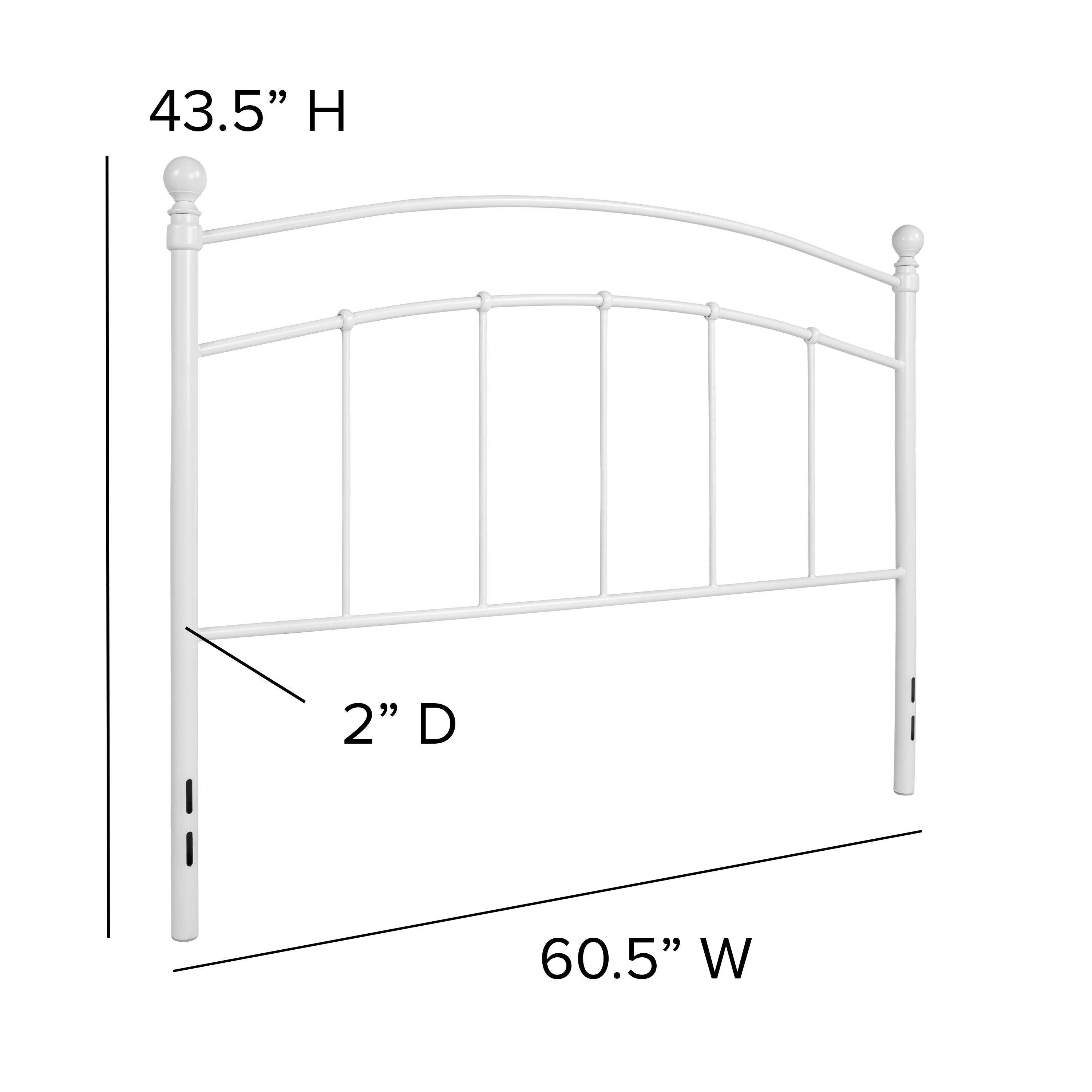 Woodstock Decorative White Metal Queen Size Headboard