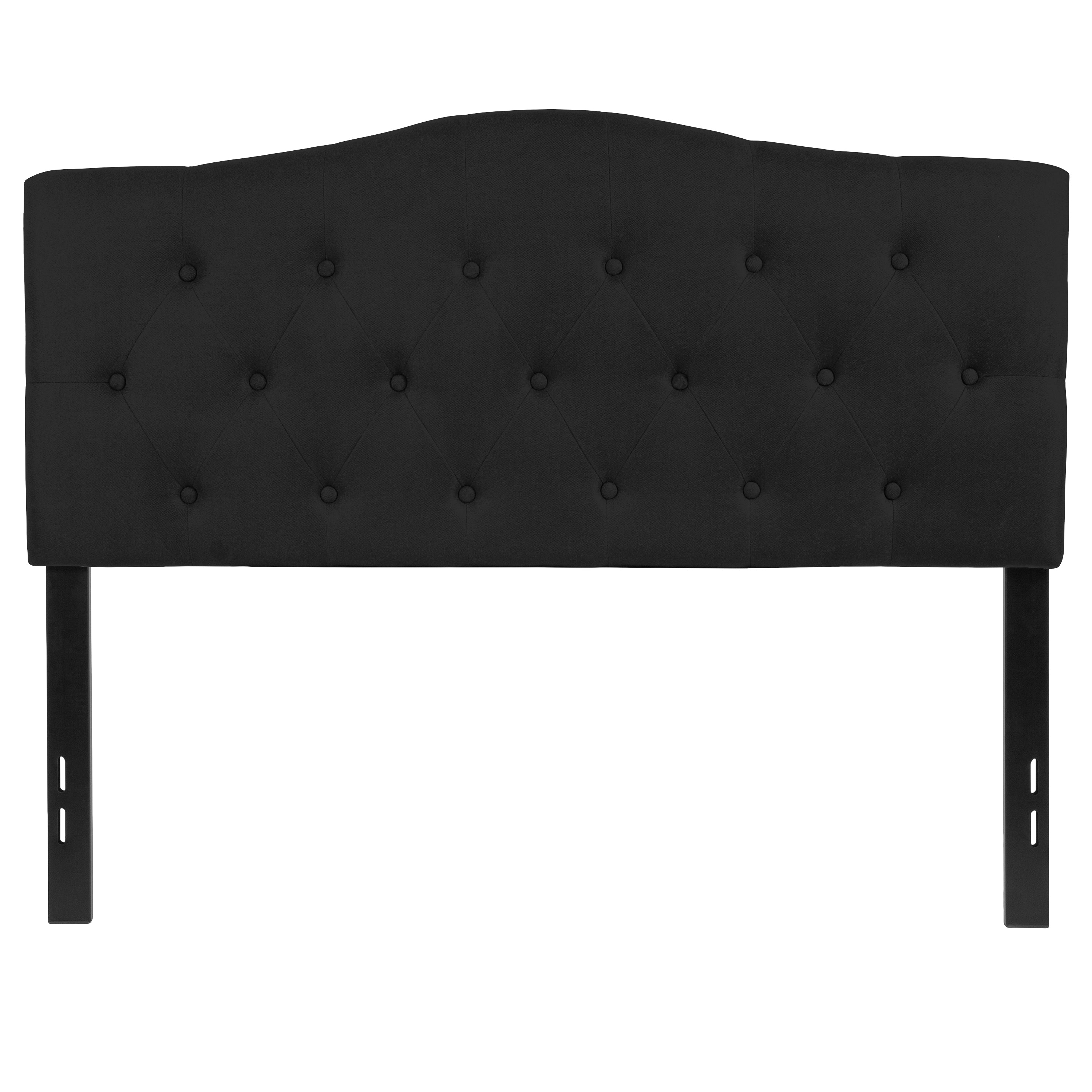Cambridge Tufted Upholstered Full Size Headboard in Black Fabric