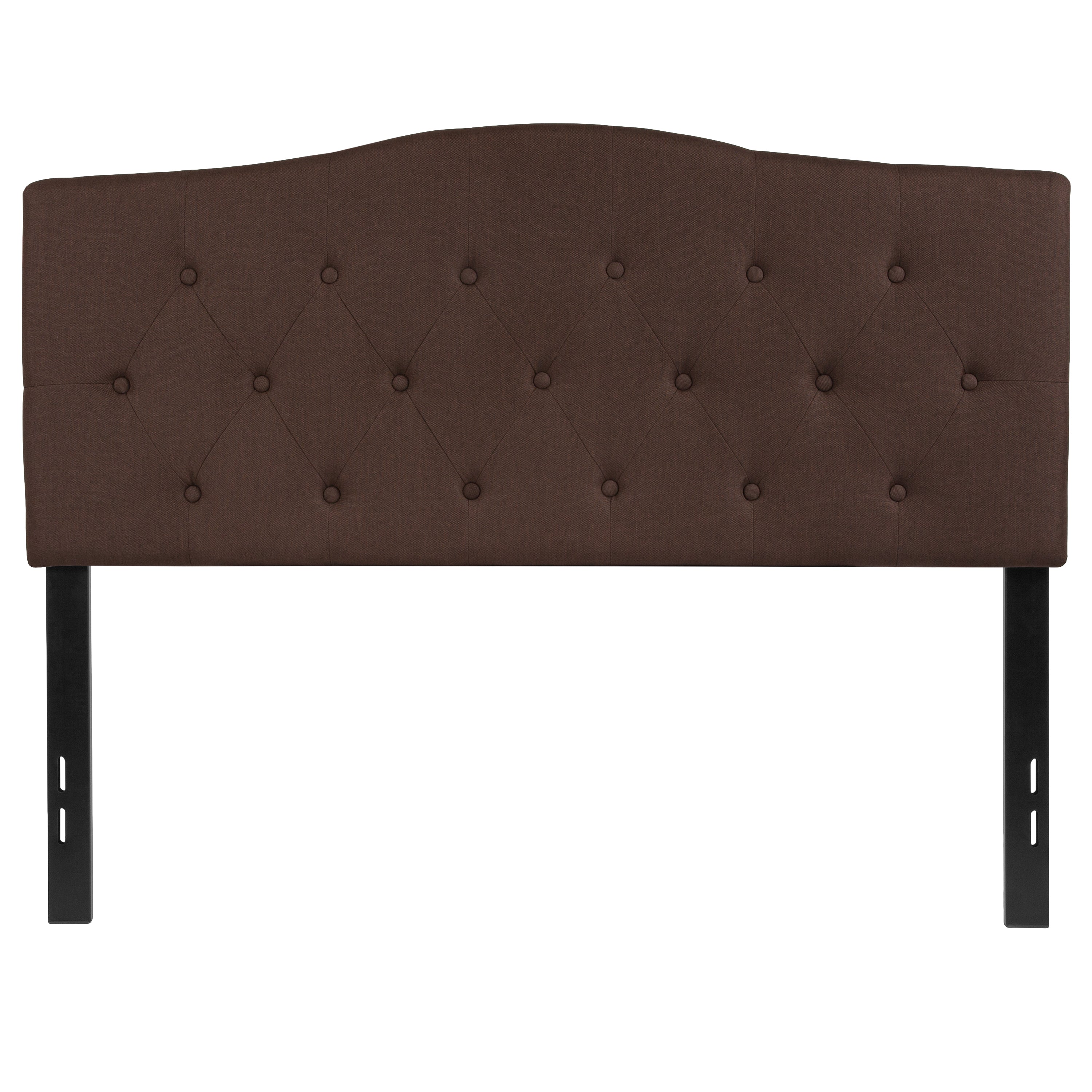 Cambridge Tufted Upholstered Full Size Headboard in Dark Brown Fabric
