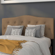Cambridge Tufted Upholstered Full Size Headboard in Dark Brown Fabric