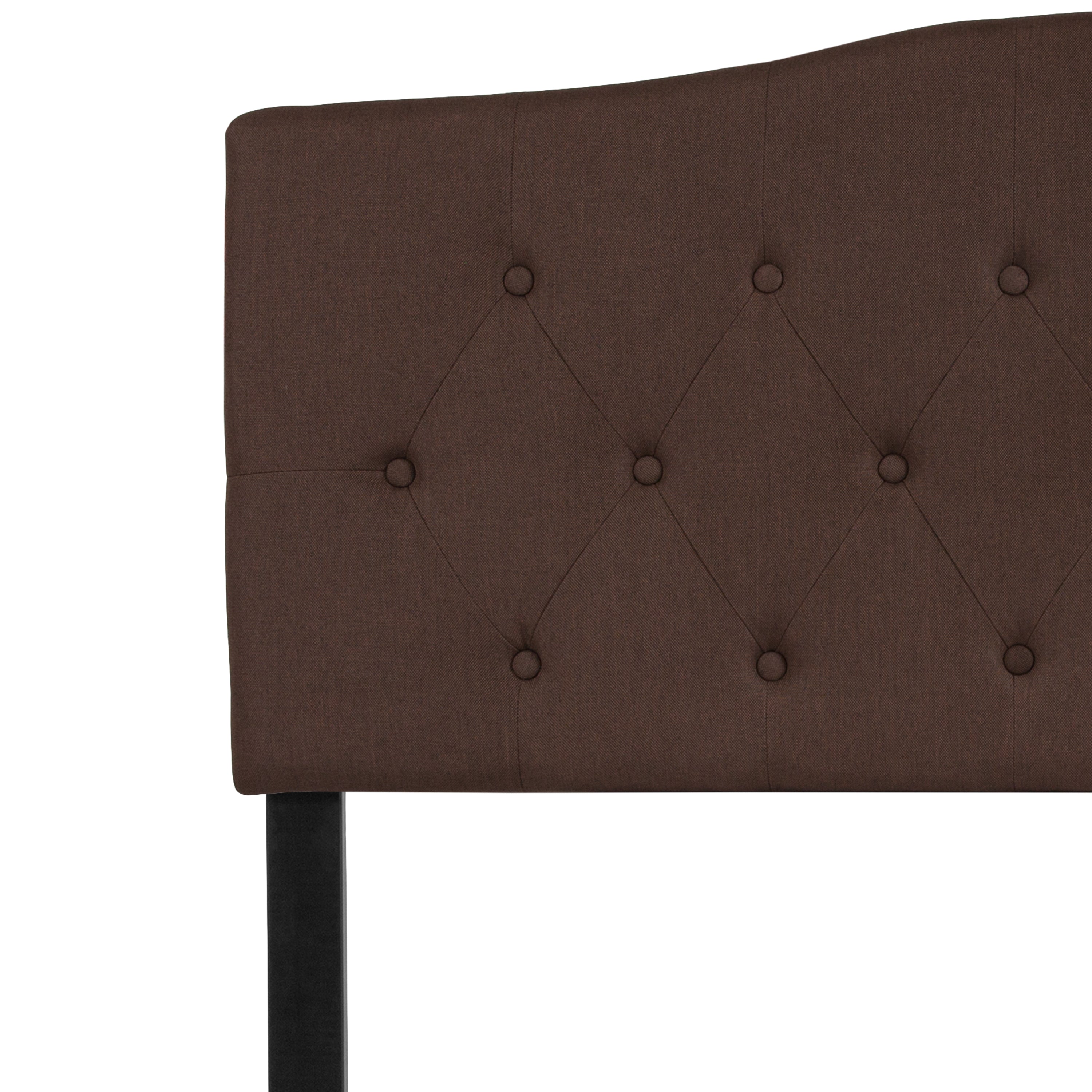 Cambridge Tufted Upholstered Full Size Headboard in Dark Brown Fabric