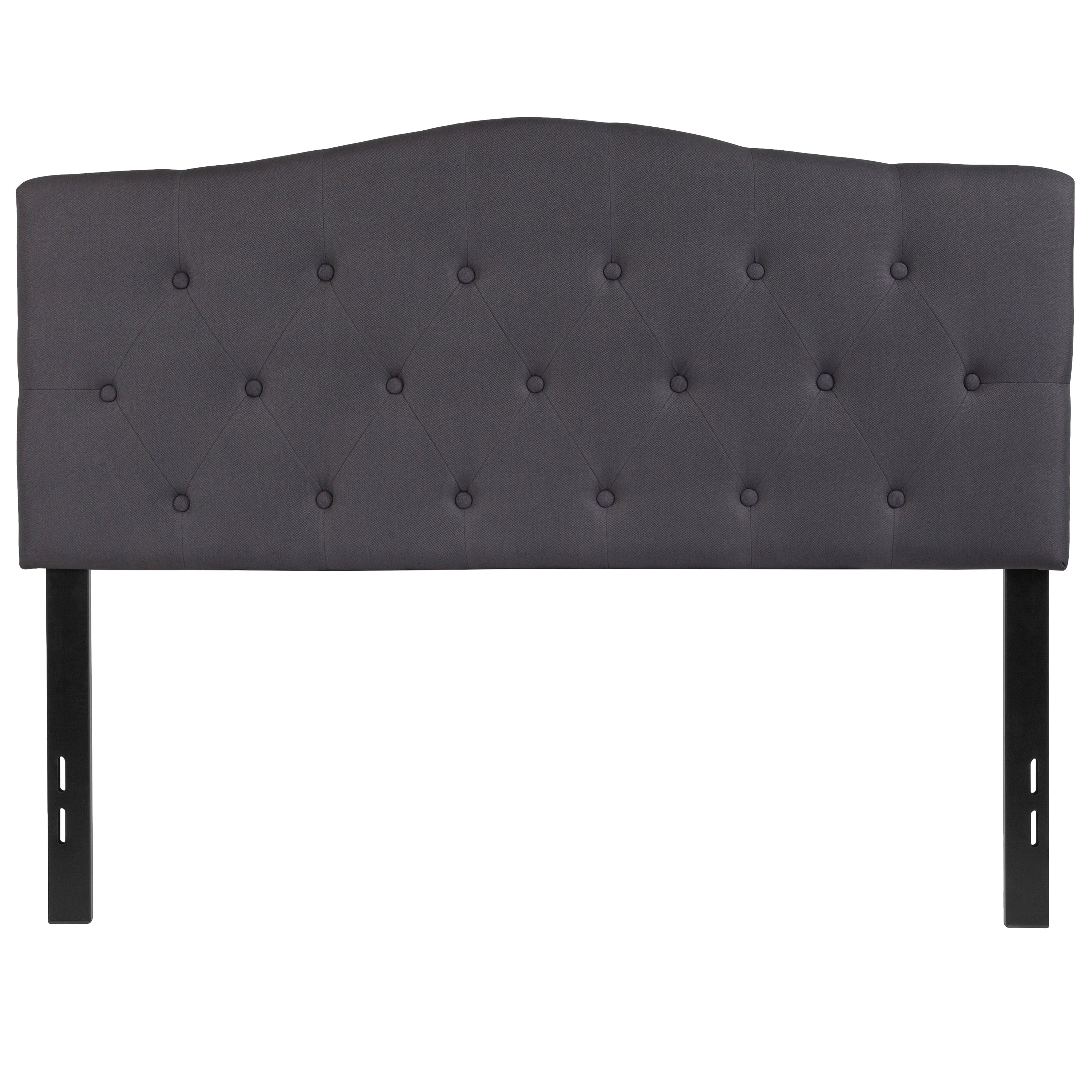 Cambridge Tufted Upholstered Full Size Headboard in Dark Gray Fabric