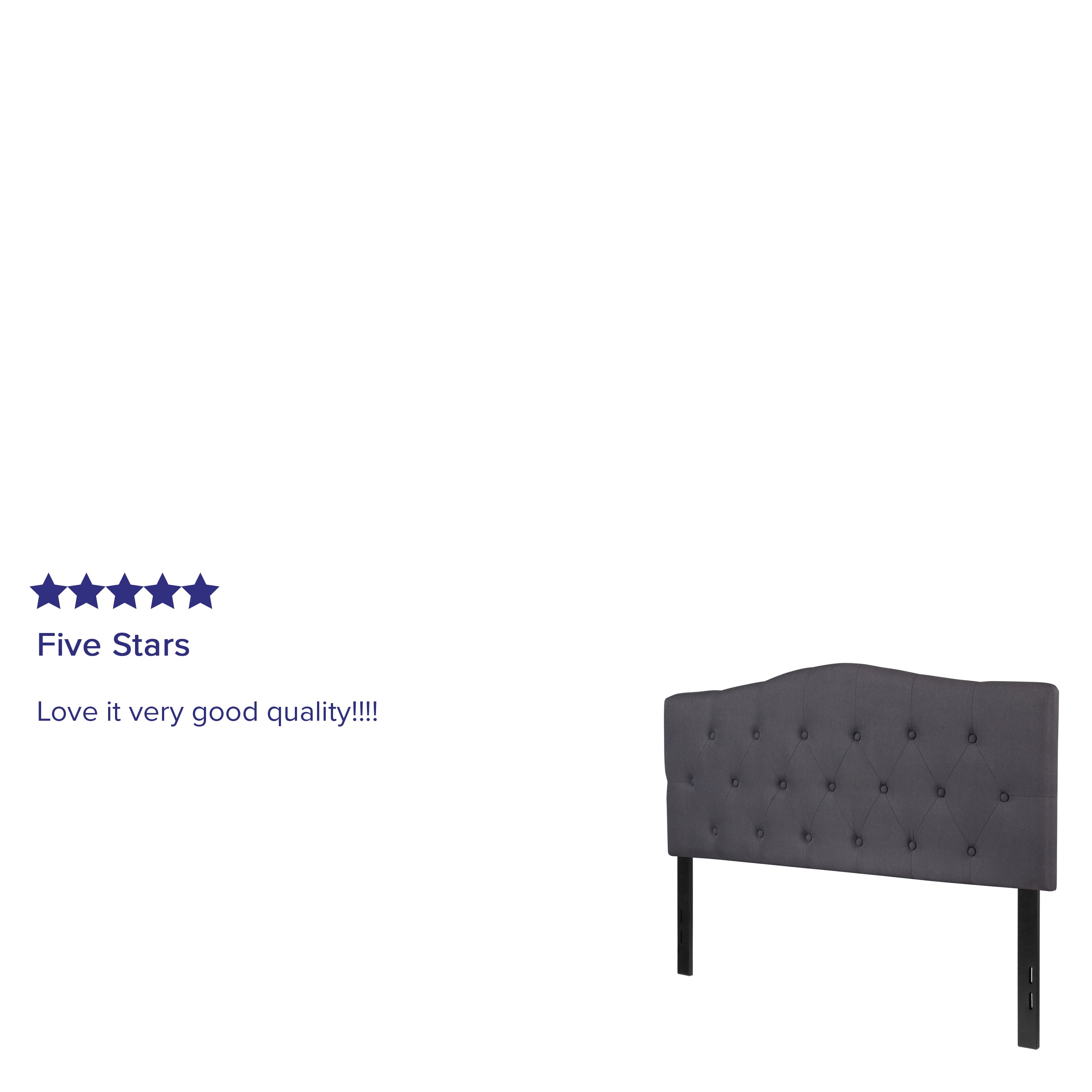 Cambridge Tufted Upholstered Full Size Headboard in Dark Gray Fabric