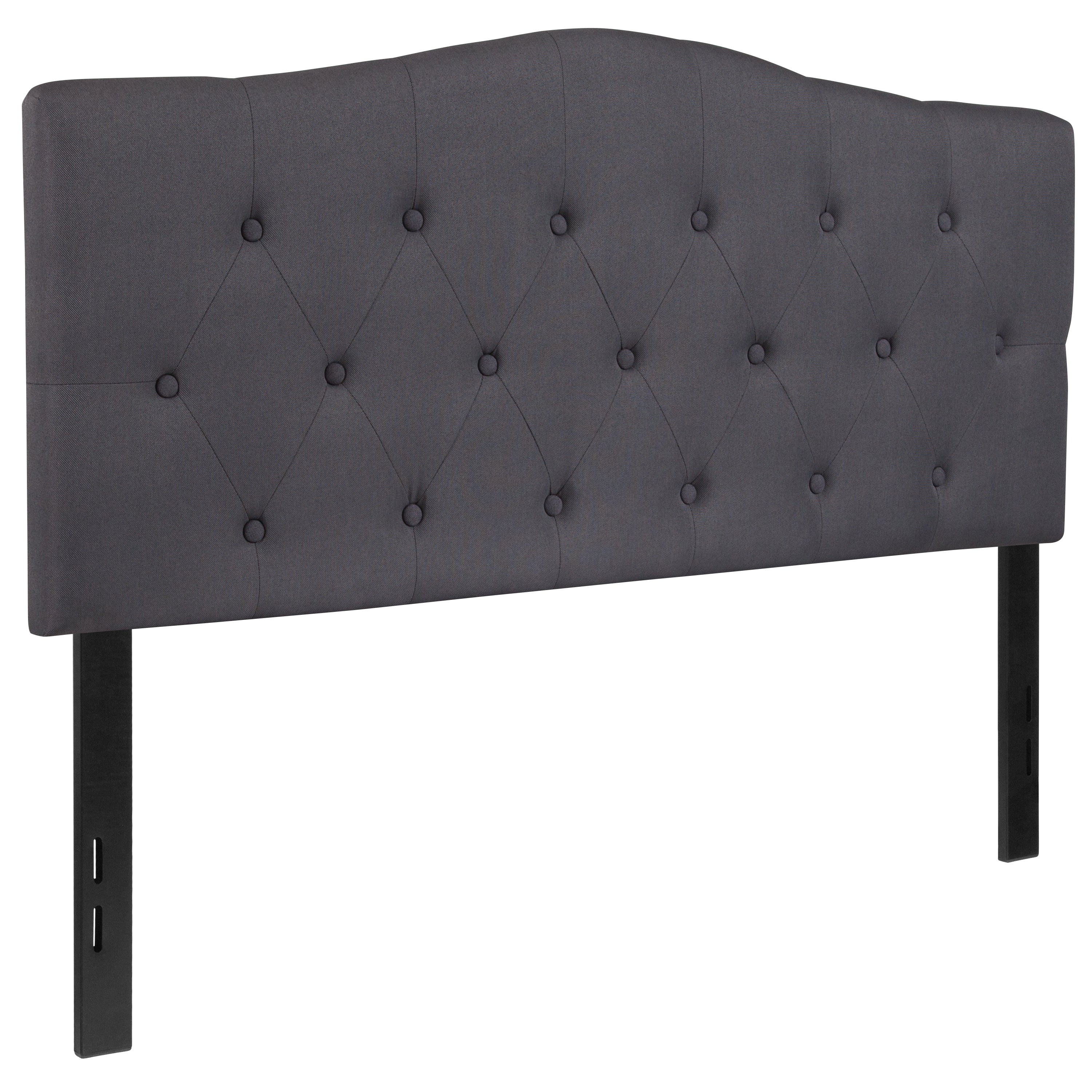 Cambridge Tufted Upholstered Full Size Headboard in Dark Gray Fabric