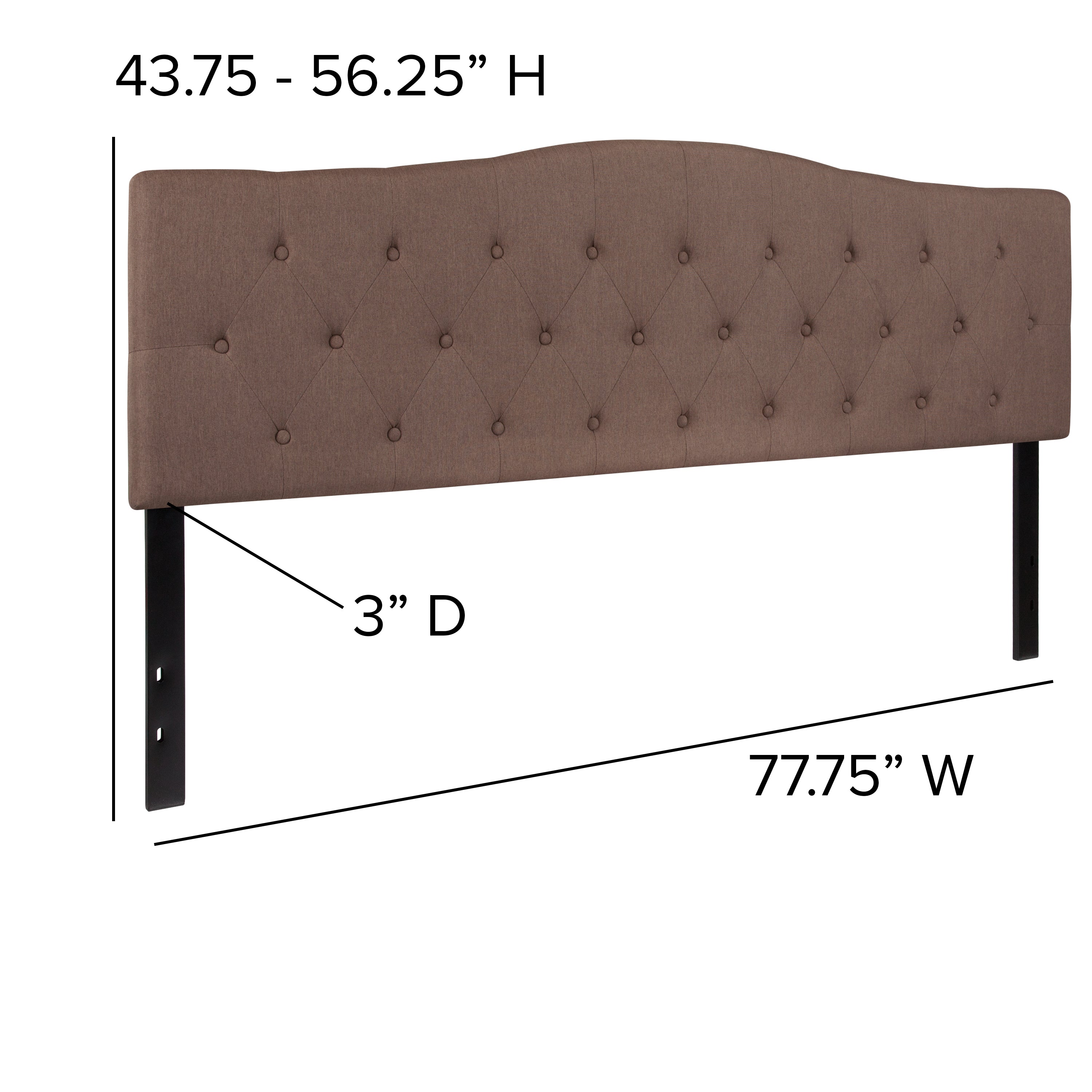Cambridge Tufted Upholstered King Size Headboard in Camel Fabric