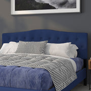 Cambridge Tufted Upholstered King Size Headboard in Navy Fabric