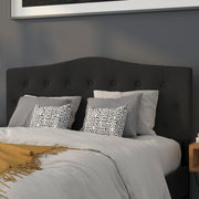 Cambridge Tufted Upholstered Queen Size Headboard in Black Fabric