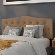 Cambridge Tufted Upholstered Queen Size Headboard in Dark Brown Fabric