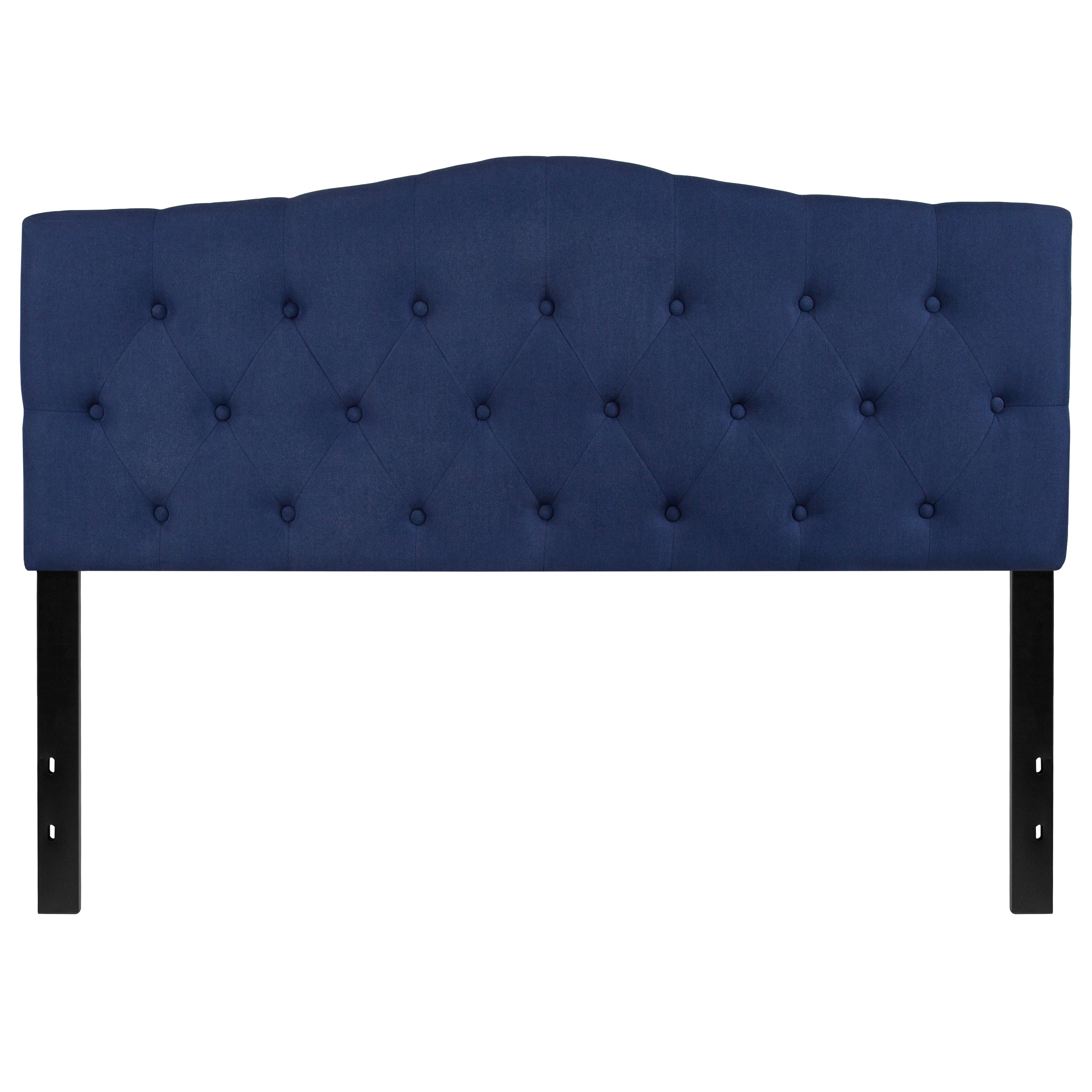 Cambridge Tufted Upholstered Queen Size Headboard in Navy Fabric